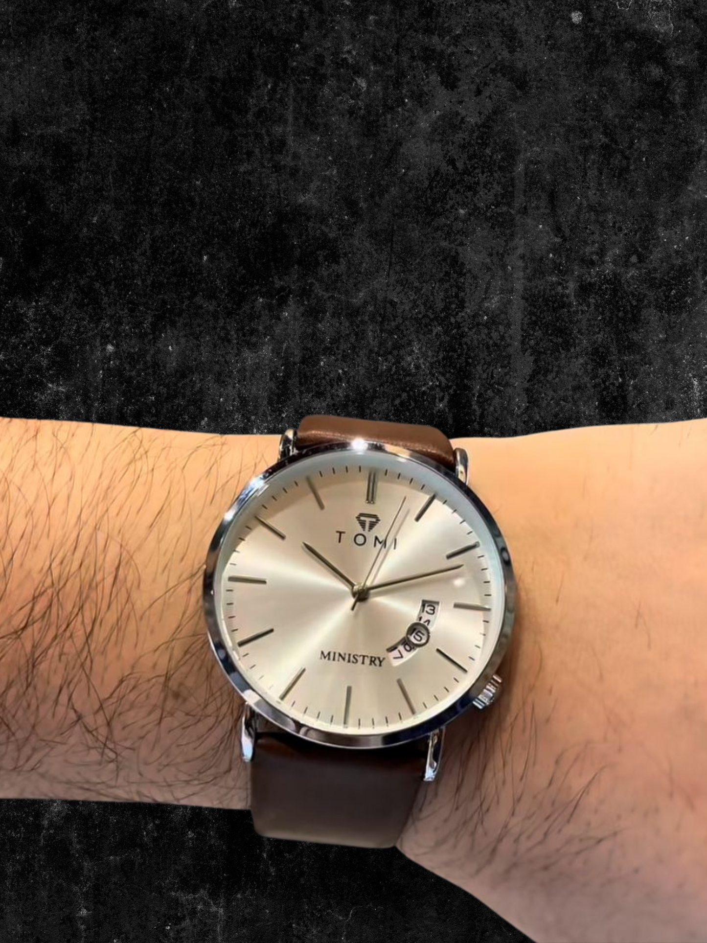 TOMI T-018 Analog Time Classic Slim Design Strap Watch For Men With Date Display