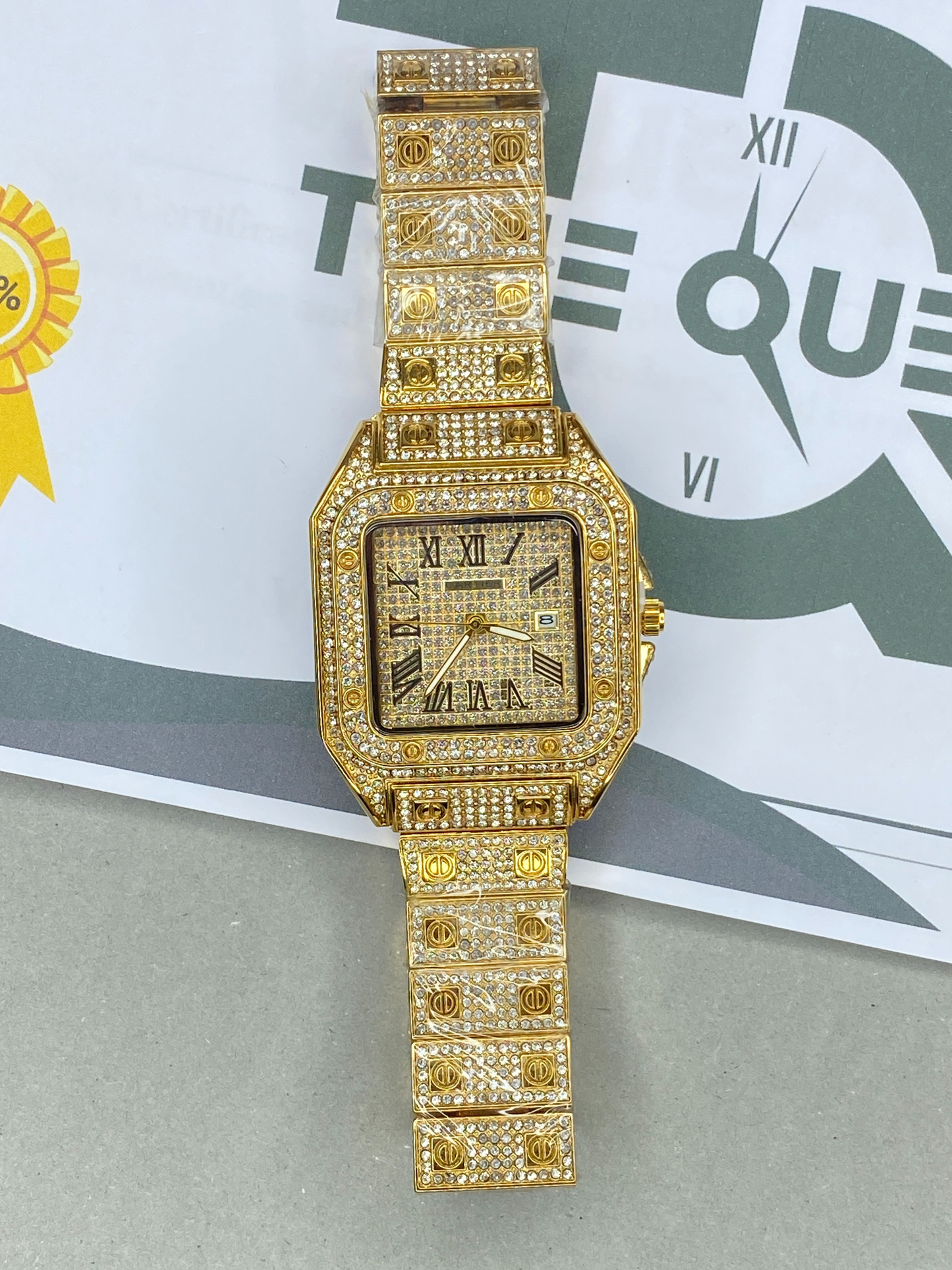 CARTIER Iced Out Design Luxury Stainless Steel Made Analog Watch