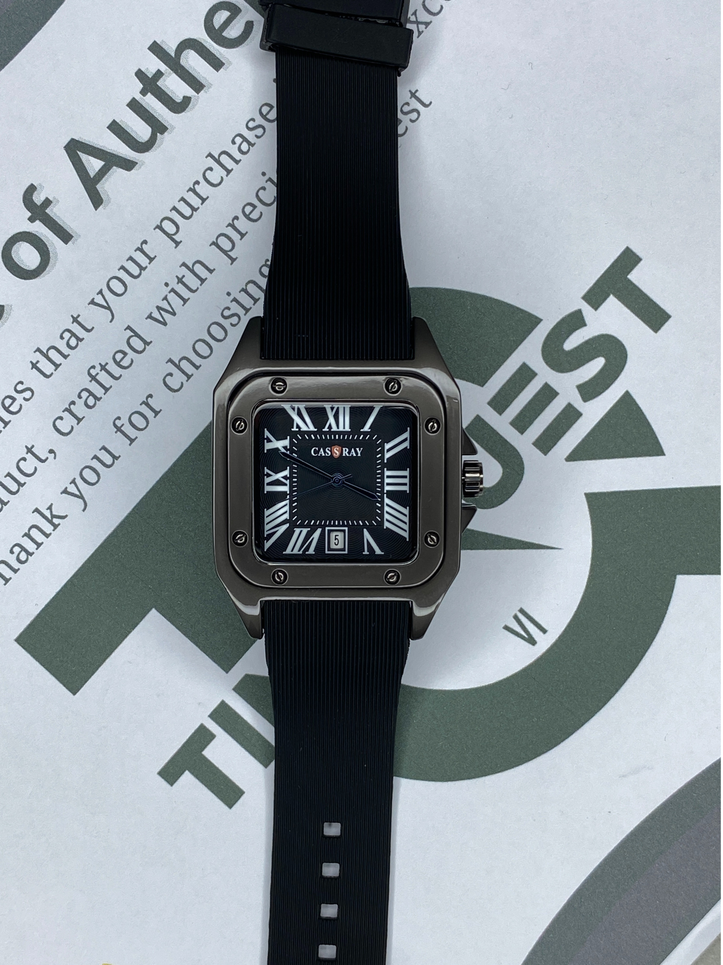 CASSRAY Analog Display Square Dial Durable Straps Watch For Men