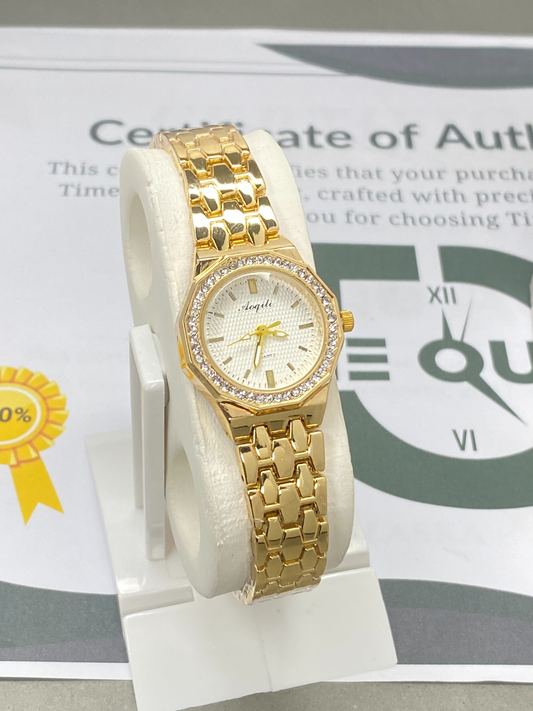 AOQILI Octagonal Dial Ladies Luxury Stainless Steel Watch
