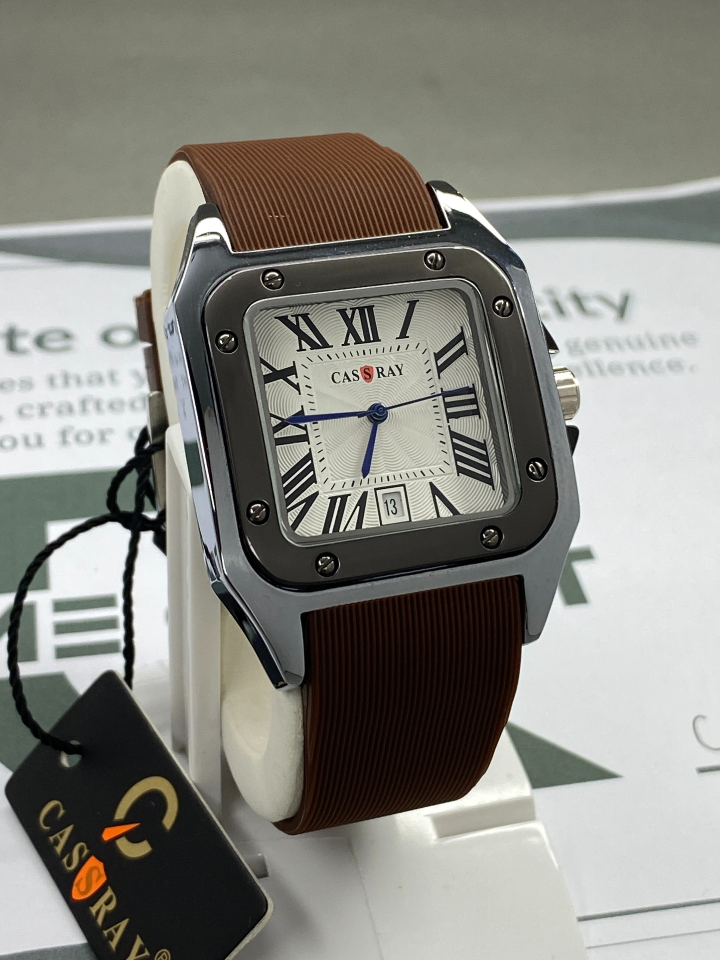 CASSRAY Analog Display Square Dial Durable Straps Watch For Men