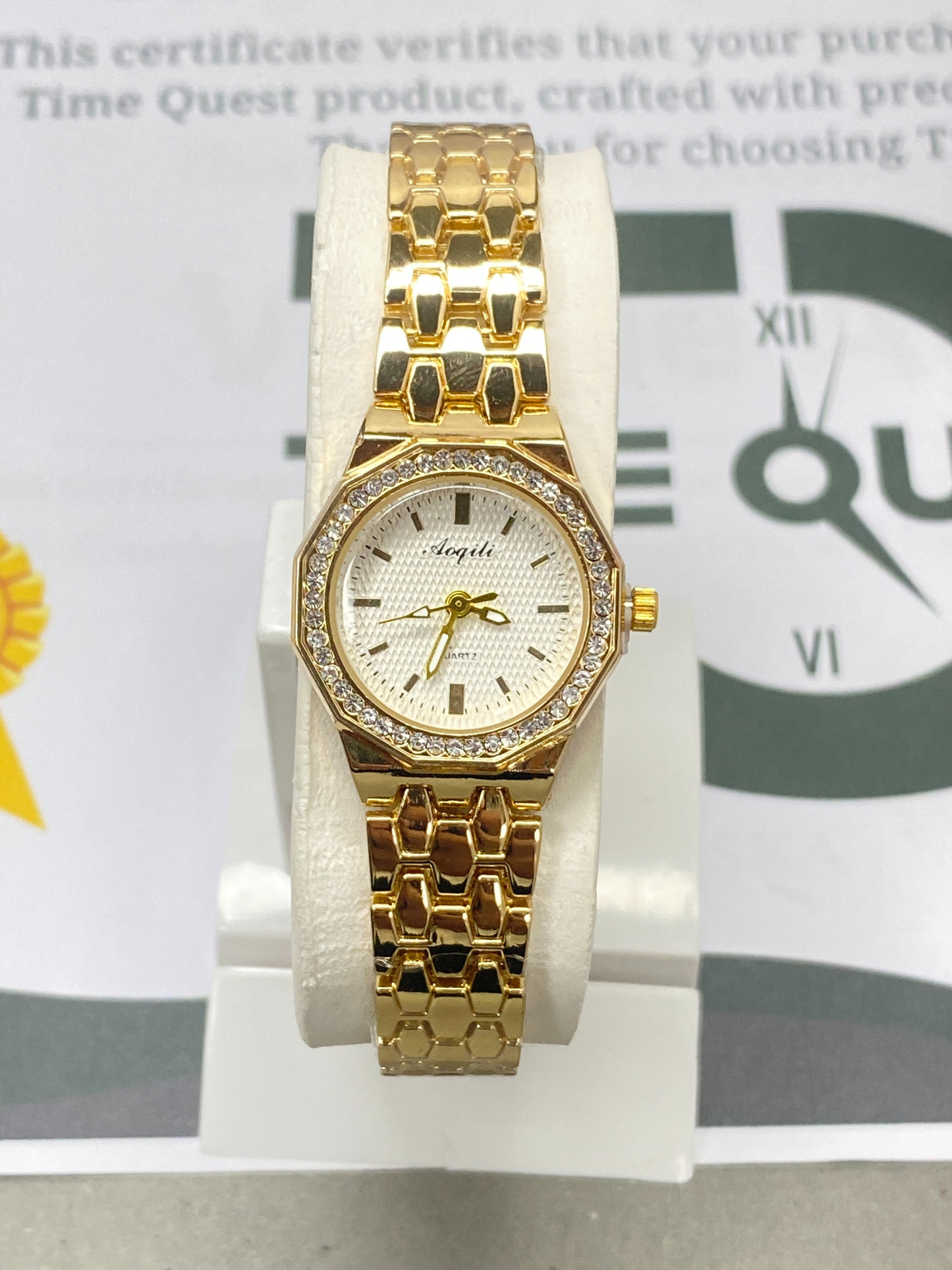 AOQILI Octagonal Dial Ladies Luxury Stainless Steel Watch