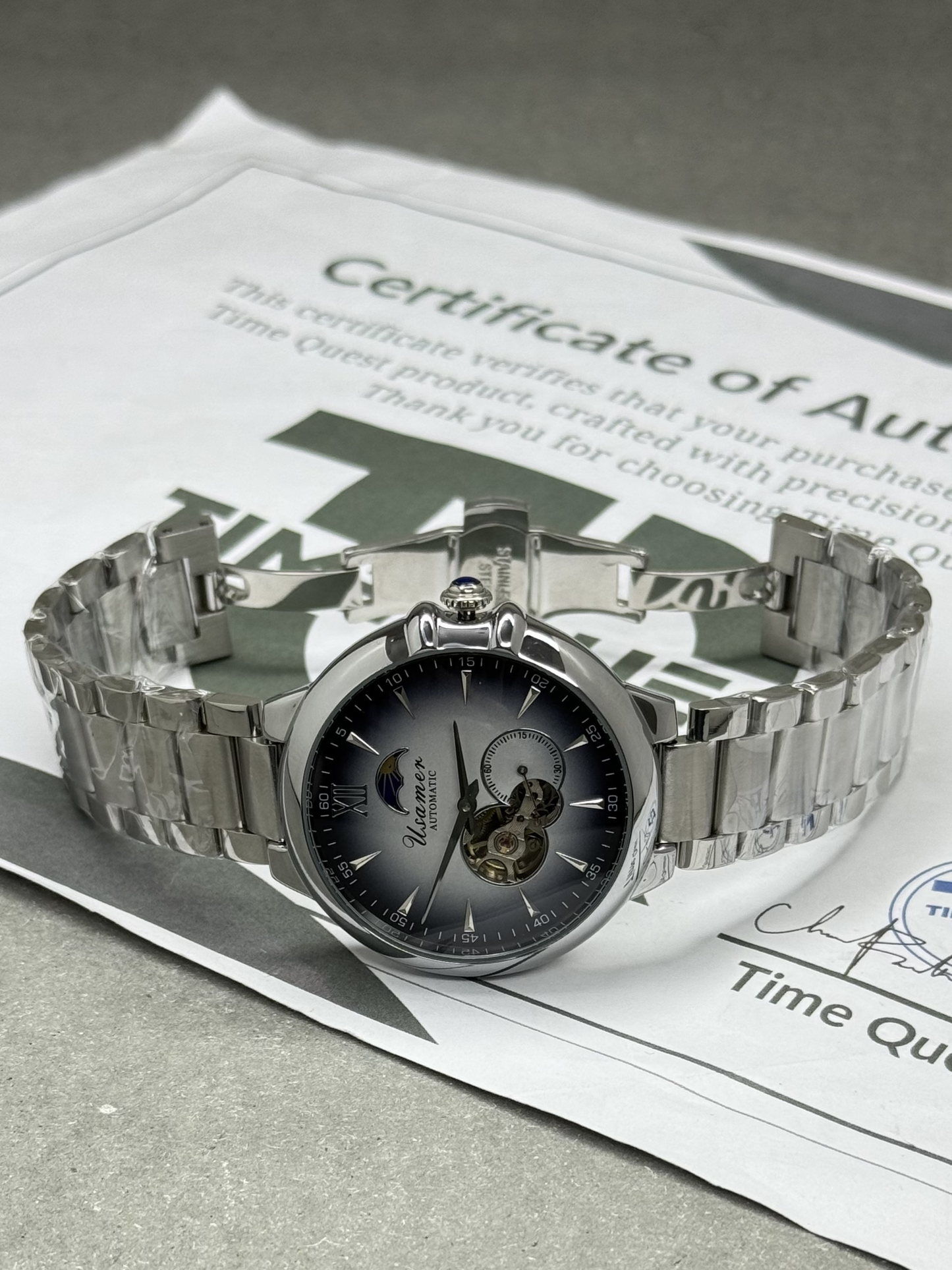 Usamer Premium Quality Automatic Mechanical Movement Chain Watch For Men