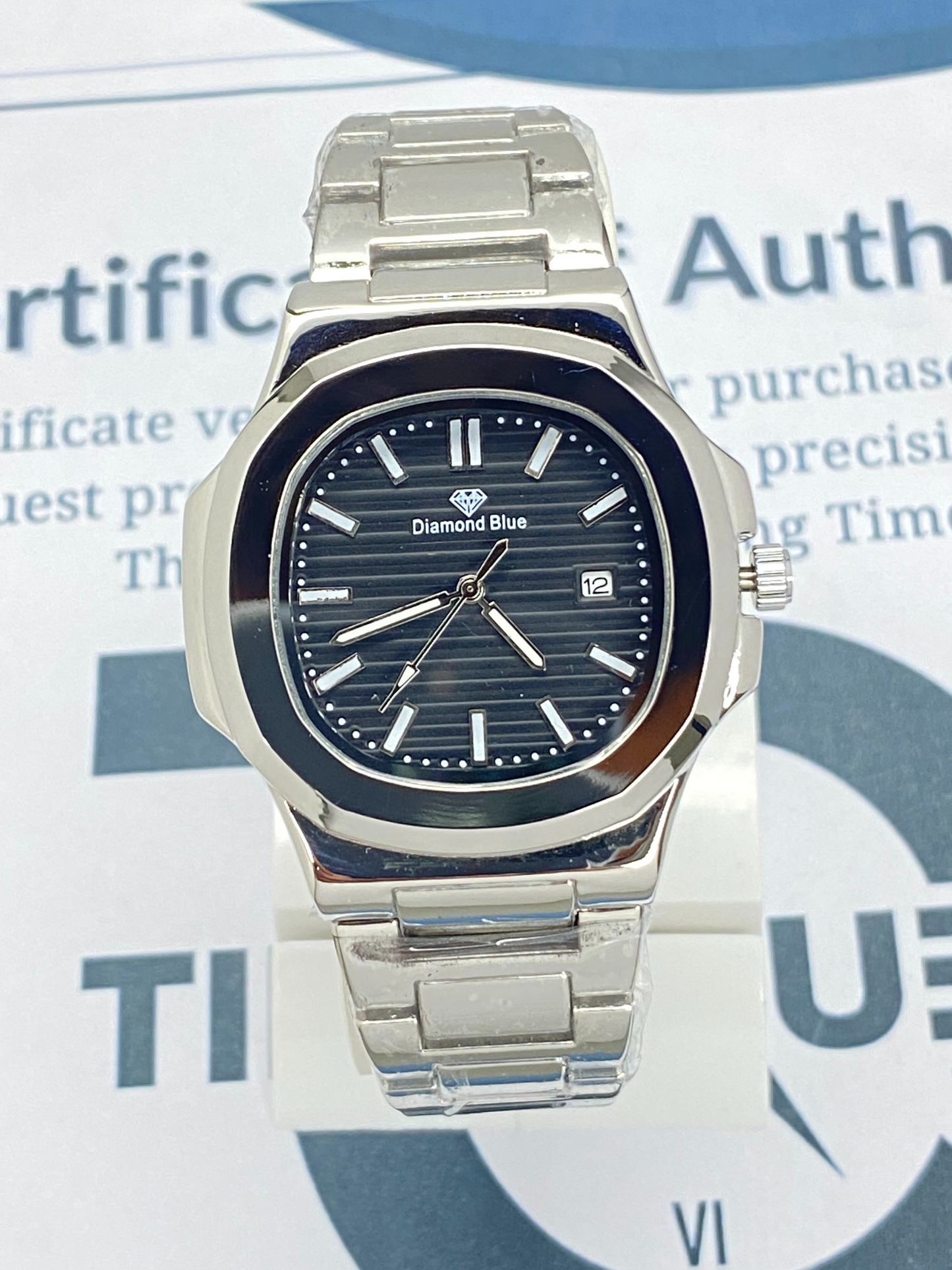 DIAMOND BLUE Classic Stainless Steel Analog Chain Watch for Men