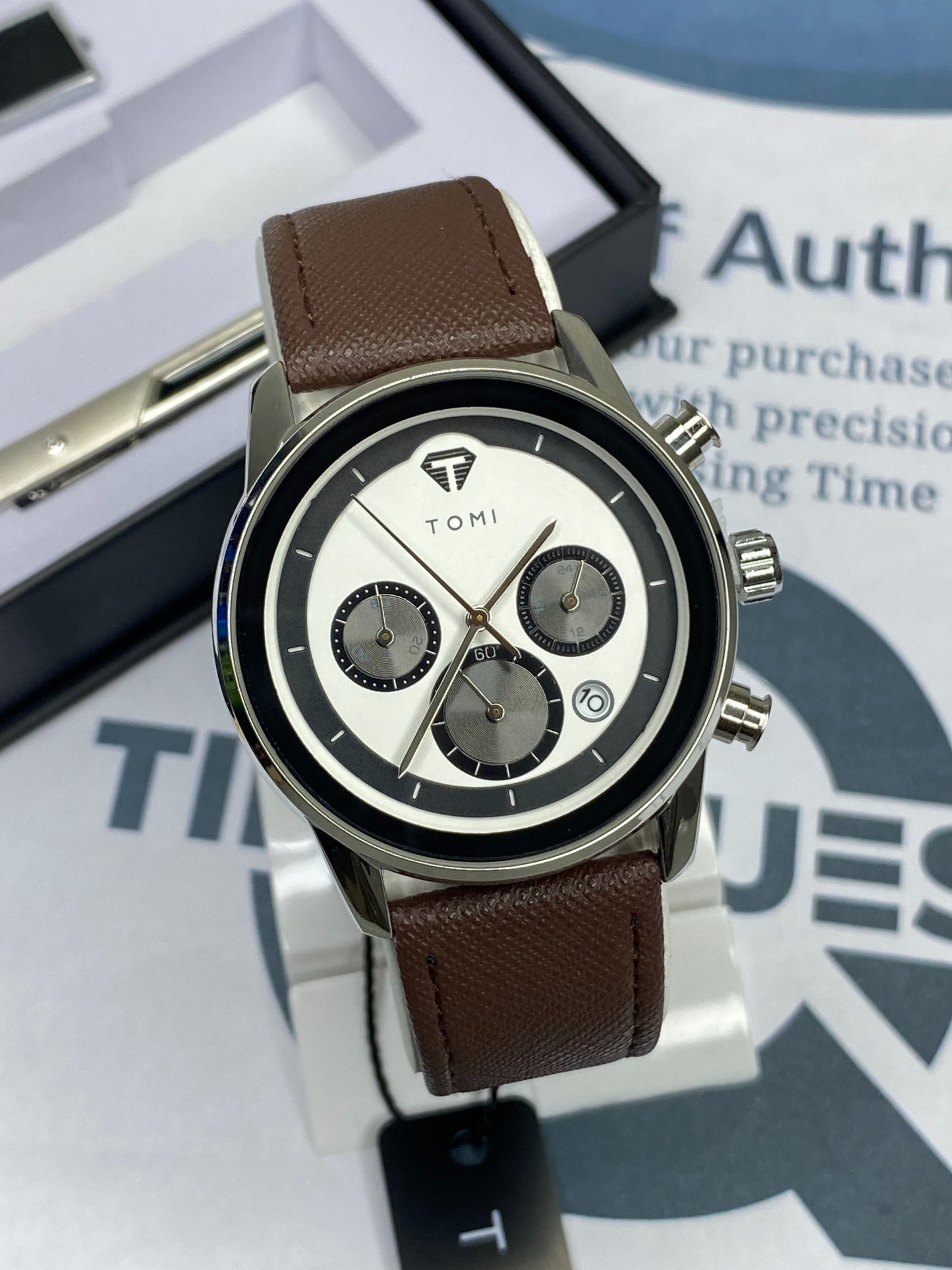 TOMI T-603 S6 Series Luxury Men’s Watch Gift Set with Cufflinks & Tie Pin Elegant Business Box
