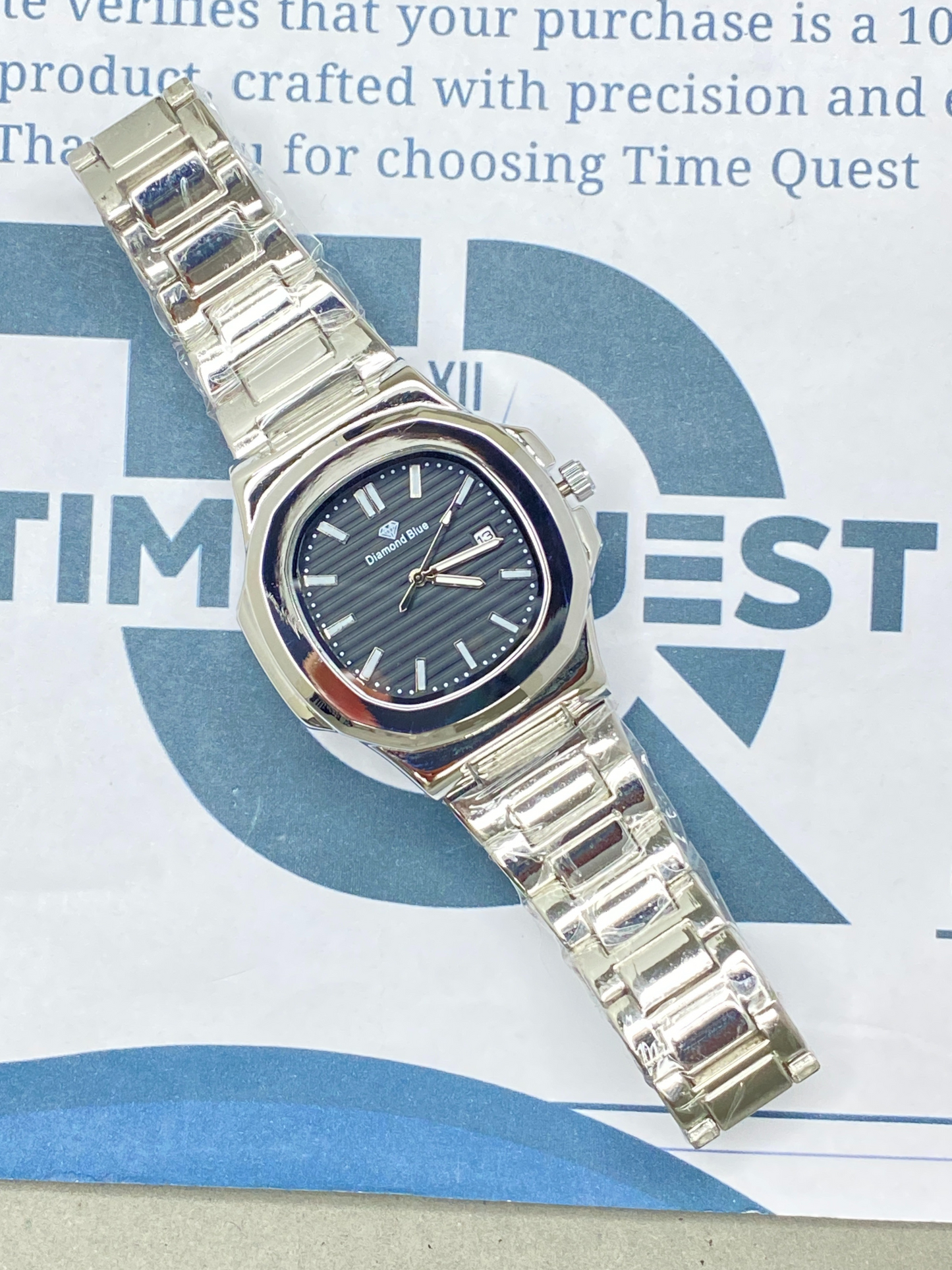 DIAMOND BLUE Classic Stainless Steel Analog Chain Watch for Men