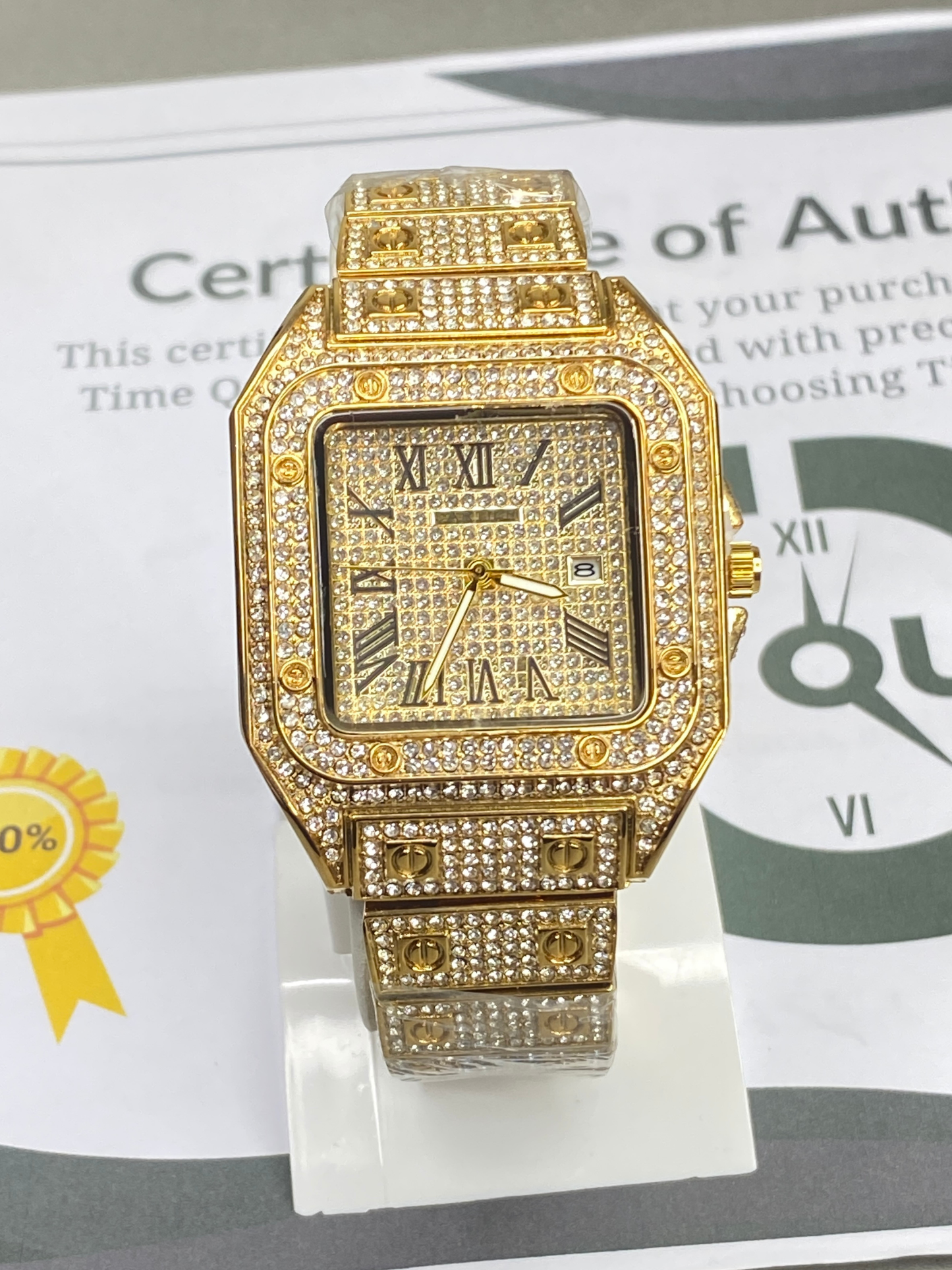 CARTIER Iced Out Design Luxury Stainless Steel Made Analog Watch