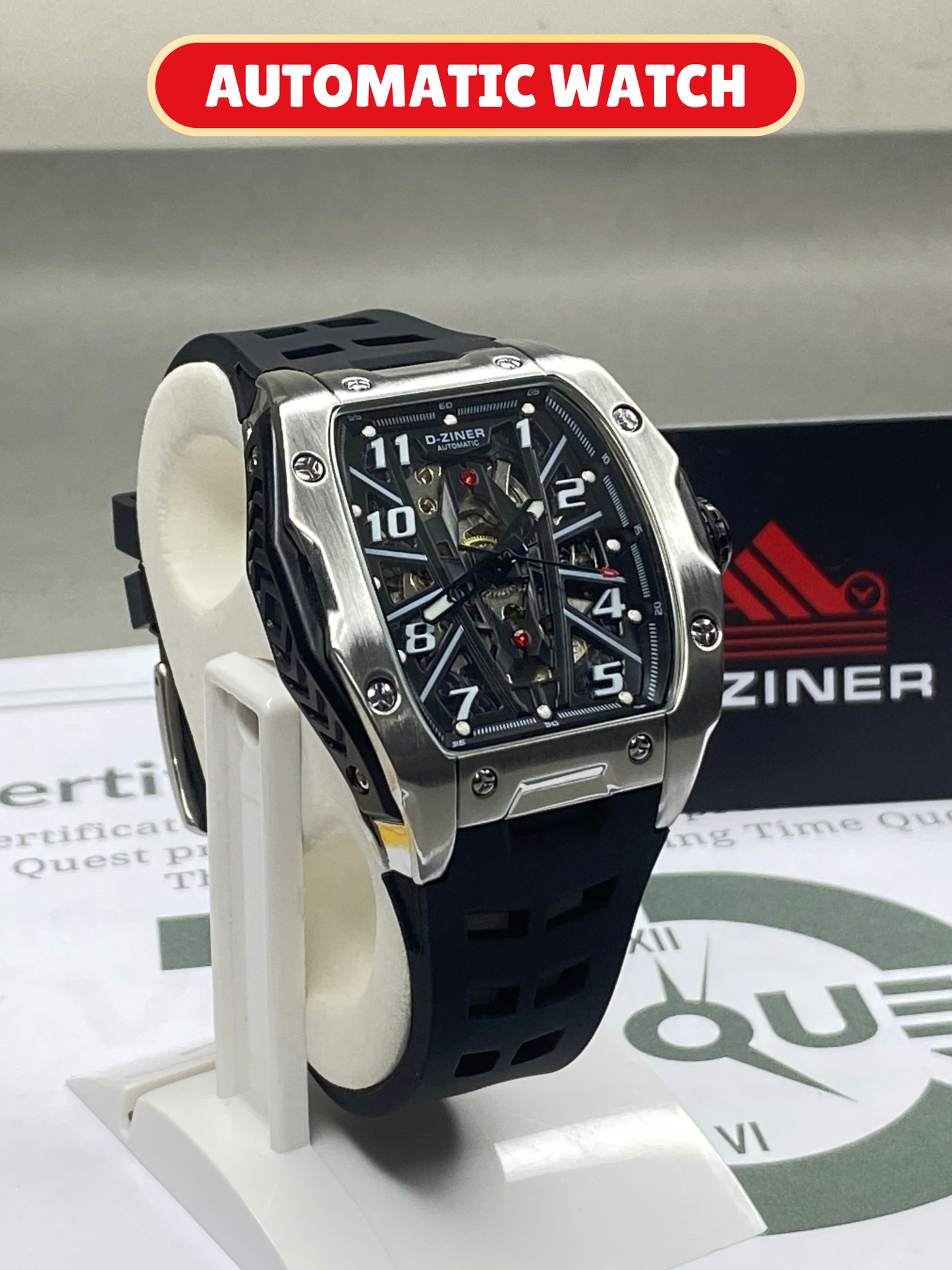 D-ZINER Mechanical Movement Automatic Watch With Durable Straps For Men