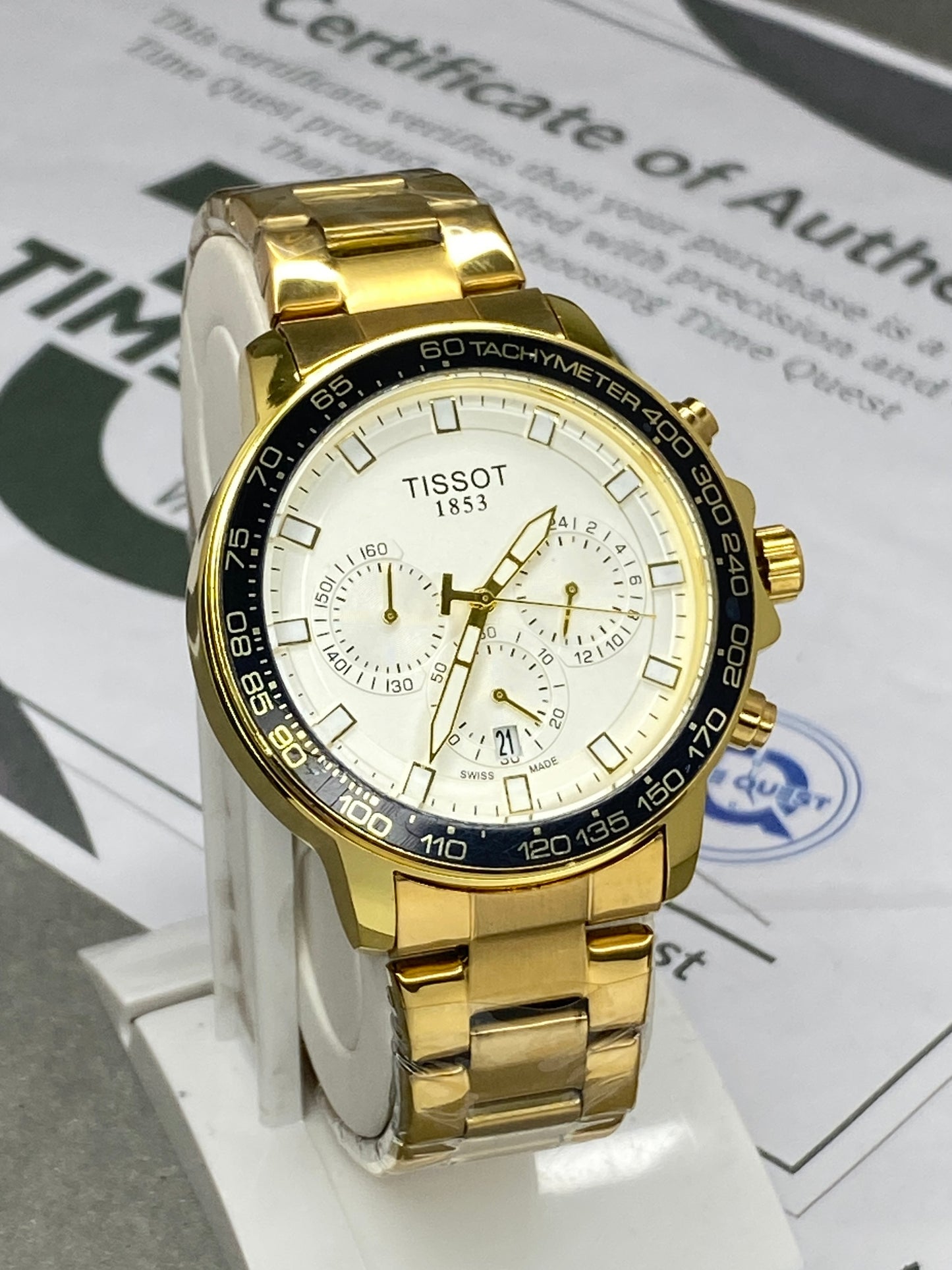 Tis-Chronograph Working Stainless Steel Chain Watch With Date Display For Men