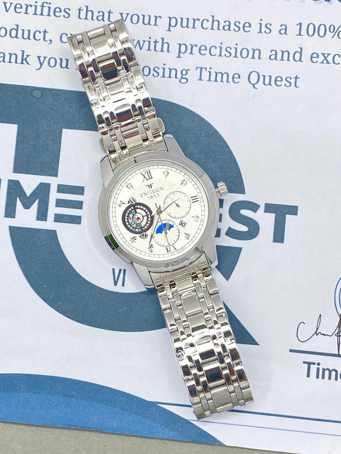 FNGEEN 1853 Analog Time Stainless steel Chain Watch For Men