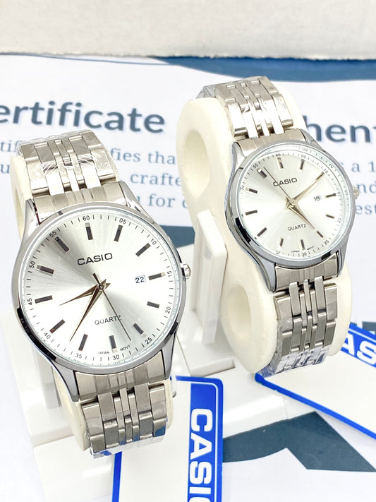 CASIO Analog Quartz Stainless Steel Made Couple Watches