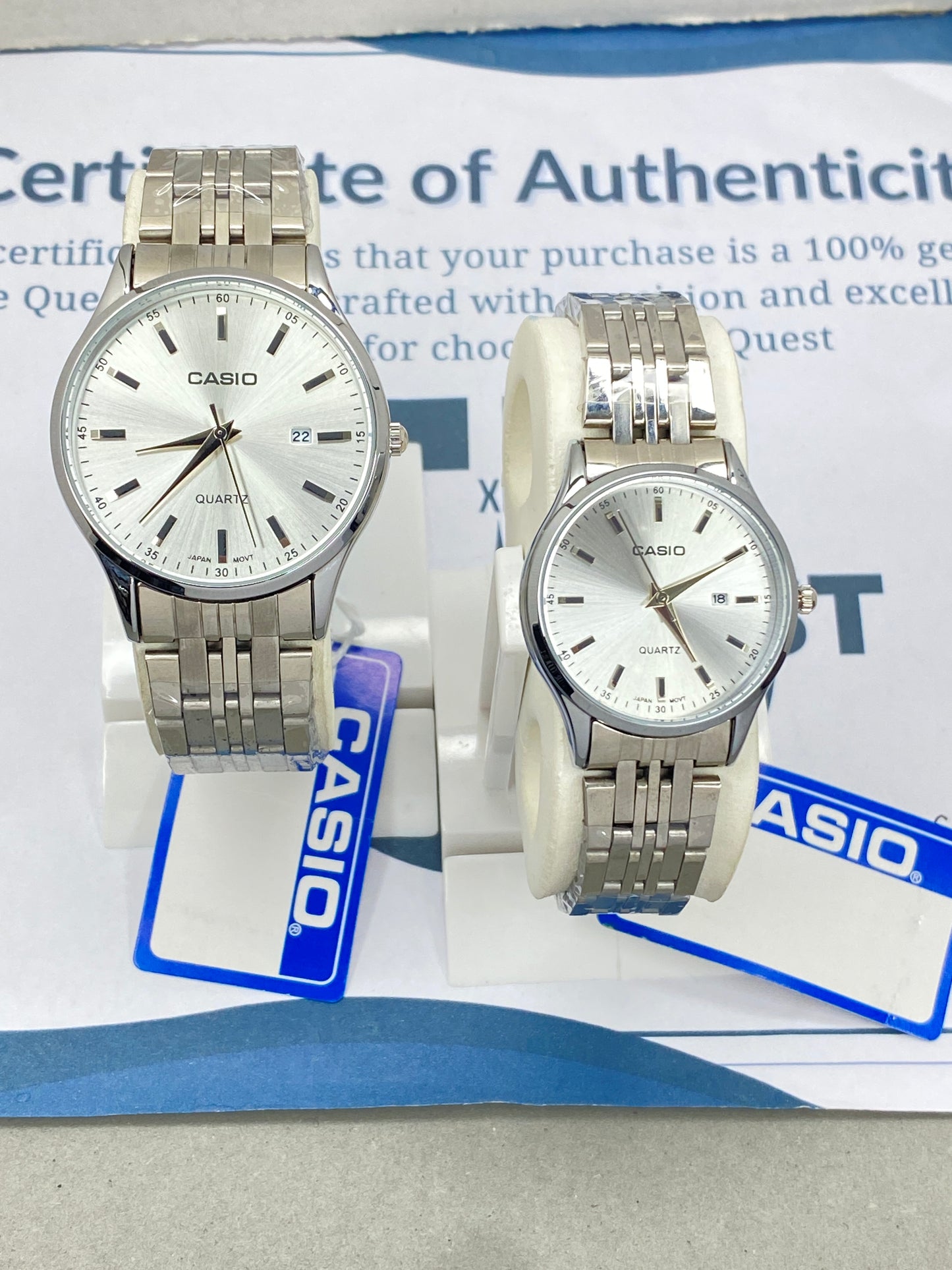 CASIO Analog Quartz Stainless Steel Made Couple Watches