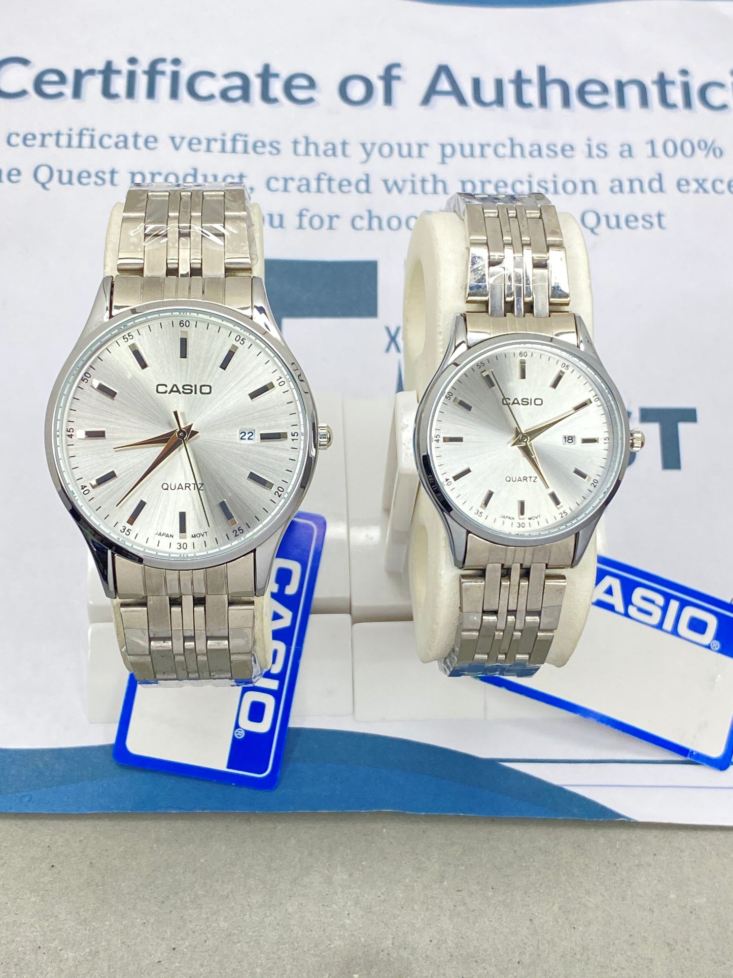 CASIO Analog Quartz Stainless Steel Made Couple Watches