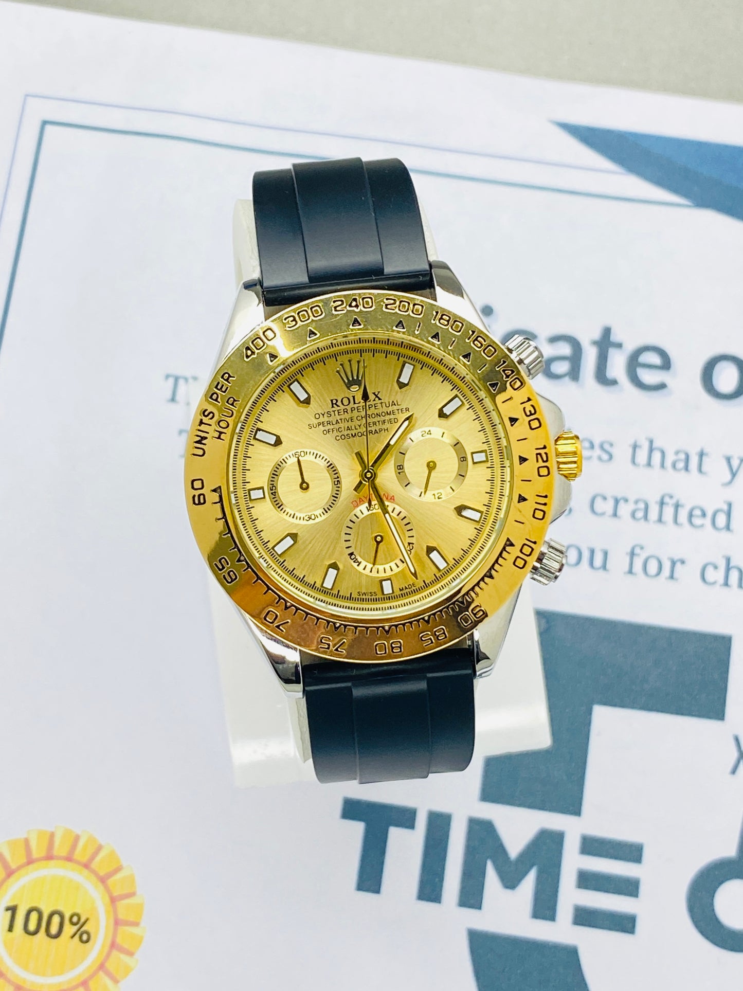 RLX Oyster Swiss-Made Chronograph Watch with Rotatable Bazel For Men