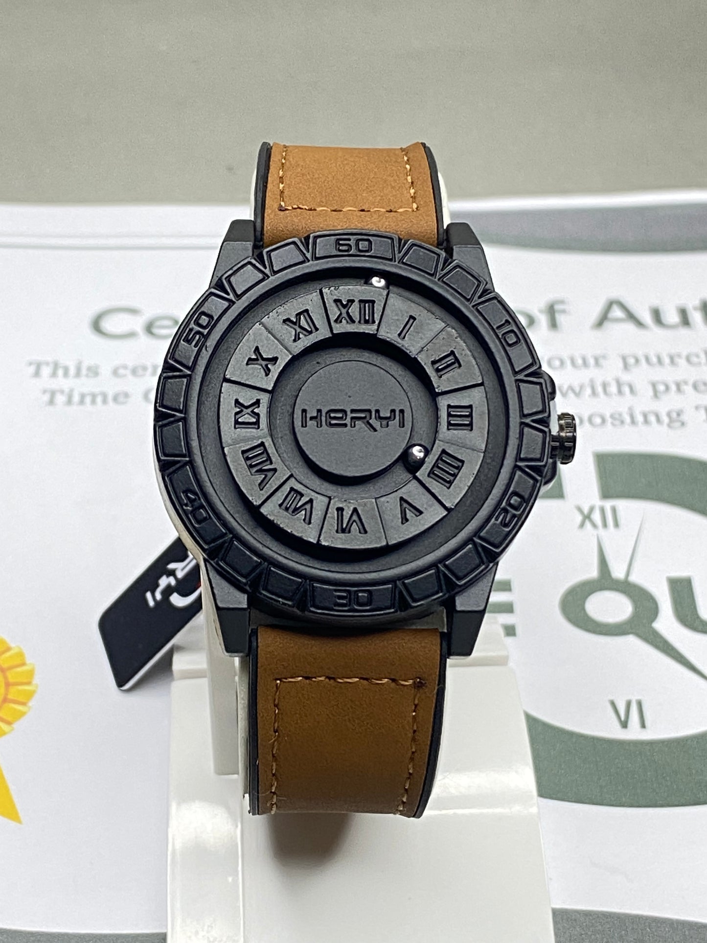 HERYI Revolutionary Bearing Watch With Metallic Dial Magnetic Lock & Silicone Straps