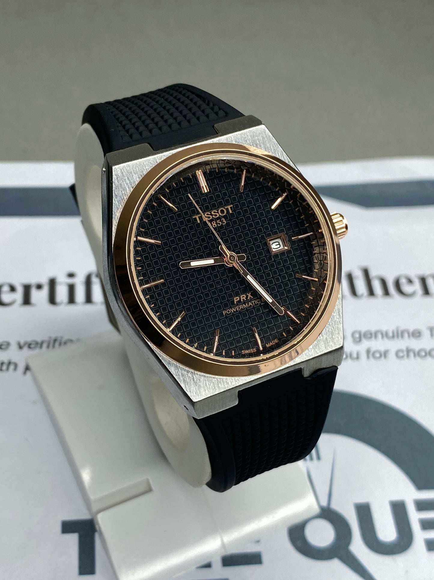 Tis-1853 PRX Luxury Stainless Steel & Silicone Straps Watch For Men