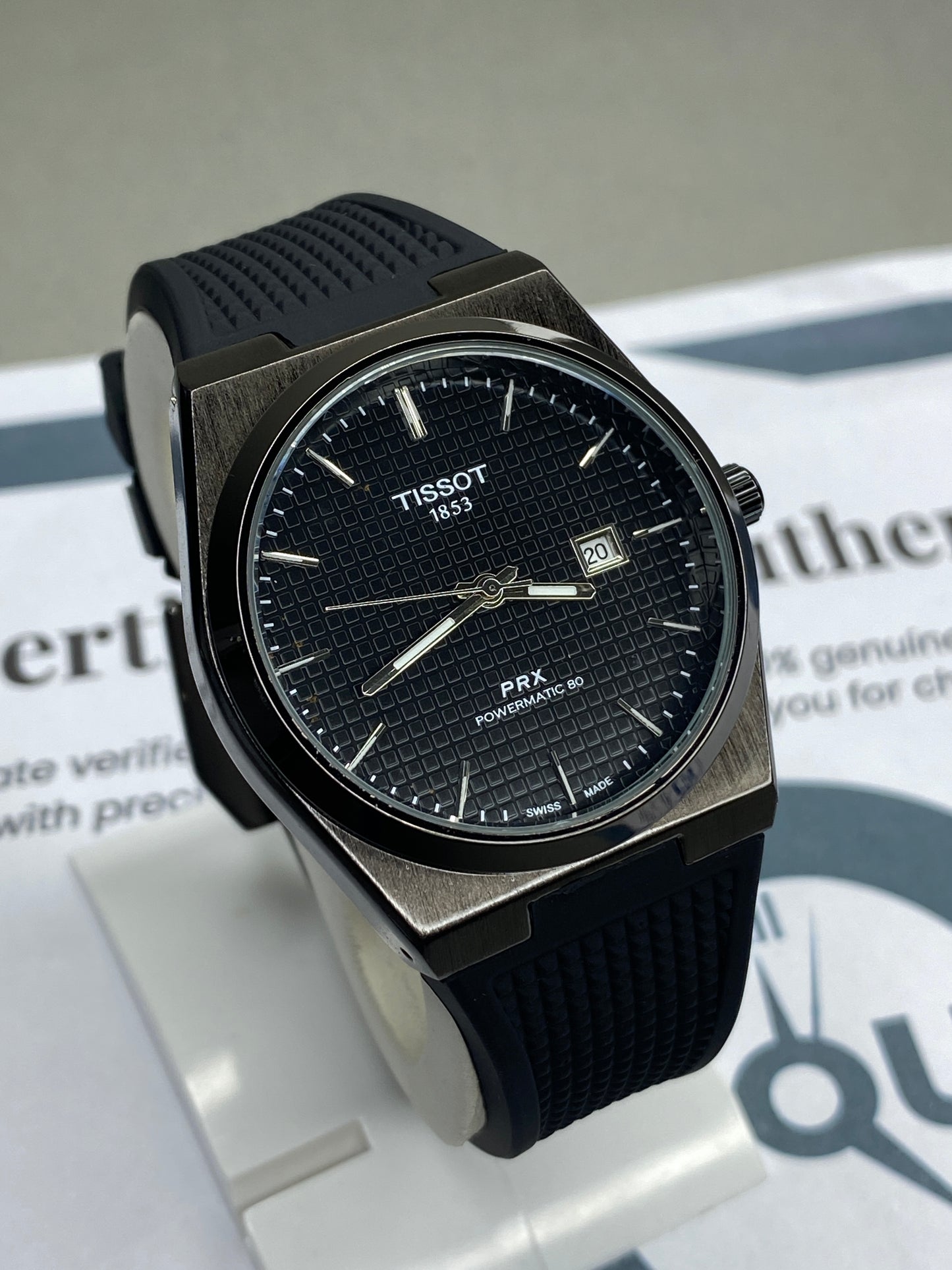 Tis-1853 PRX Luxury Stainless Steel & Silicone Straps Watch For Men