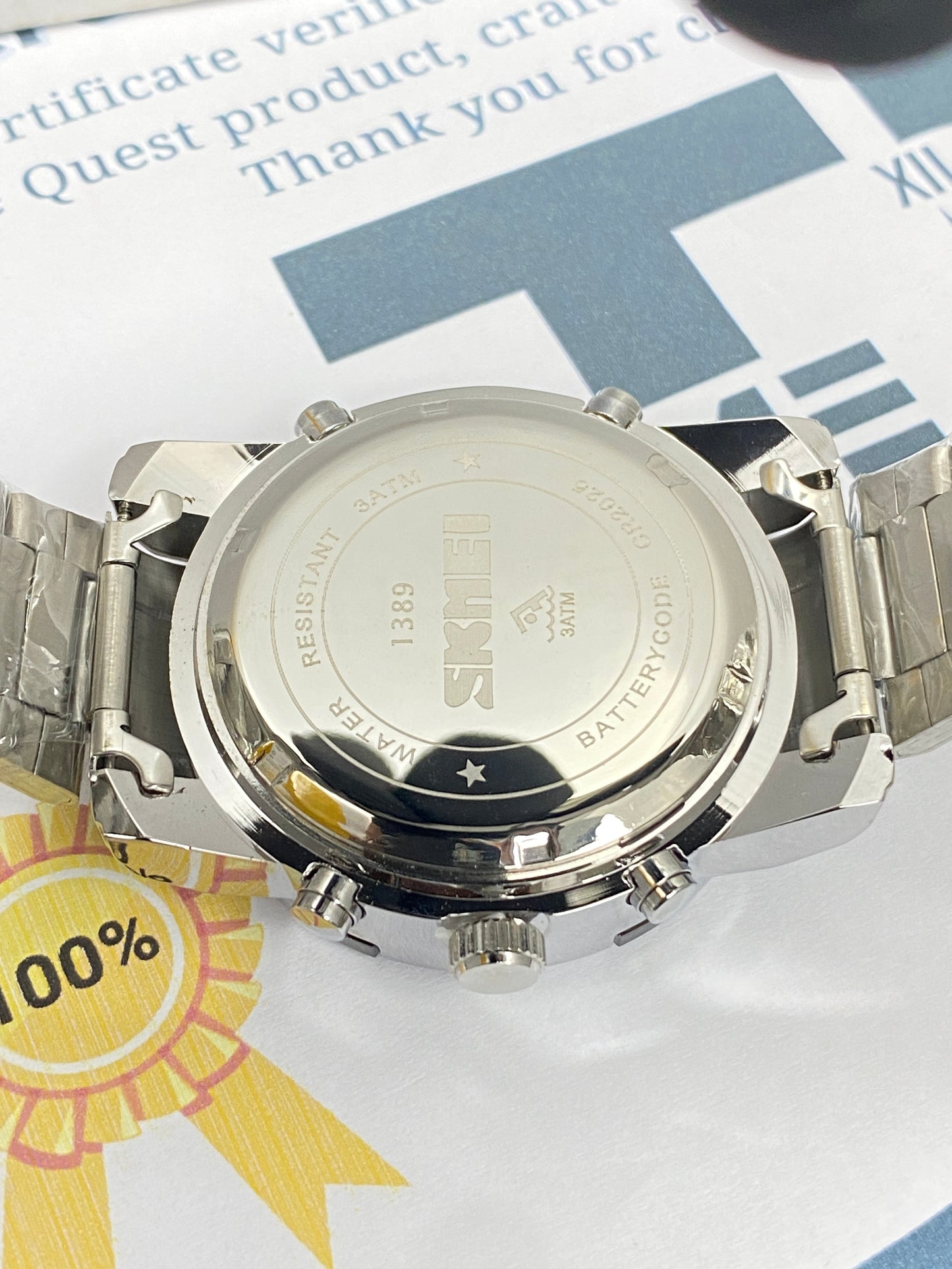 SKMEI 1389 Dual Time Multifunctional Chain Watch For Men