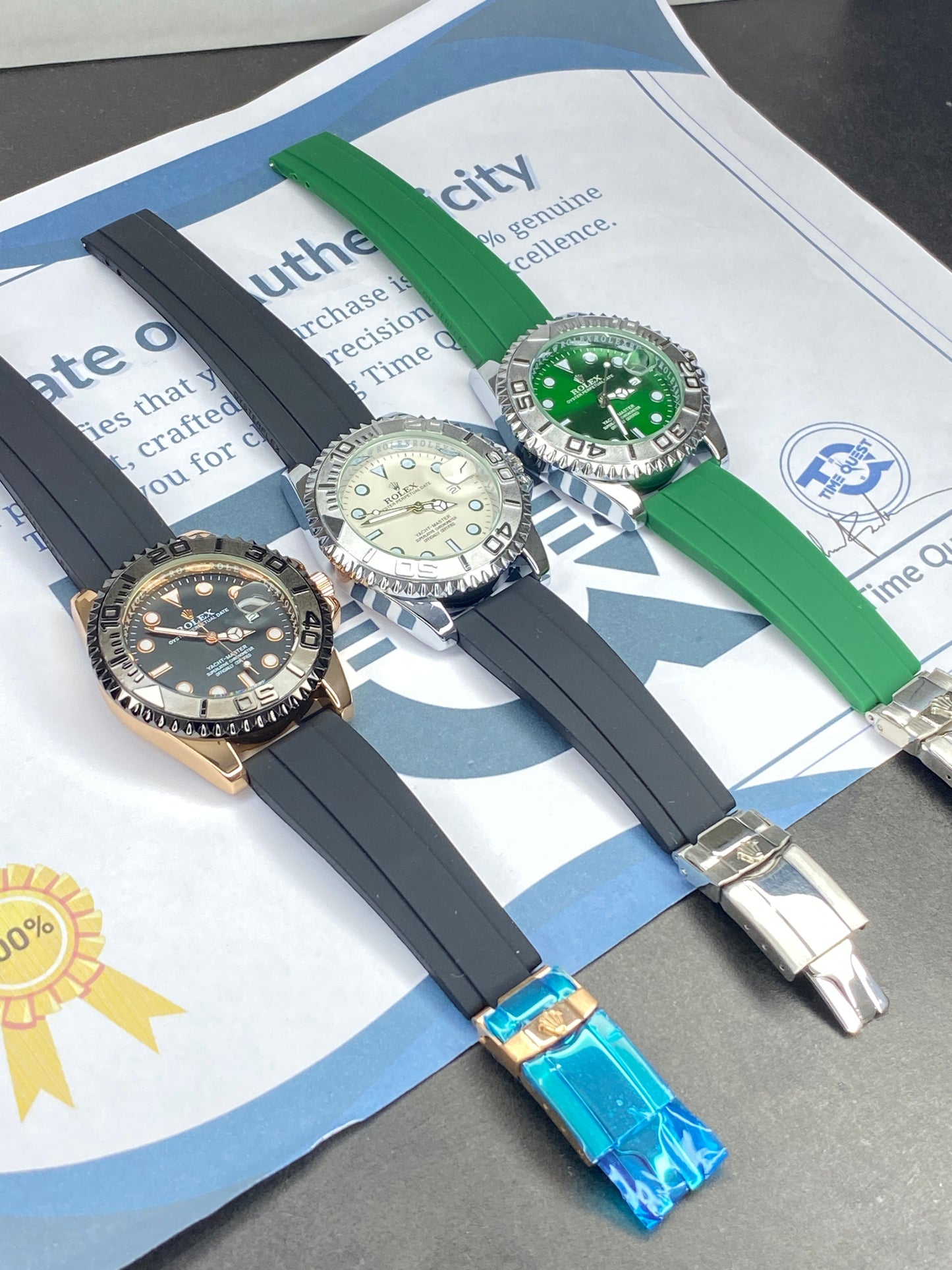 Luxury Yacht Master Oyster Rubber Straps Watch With Master Lock