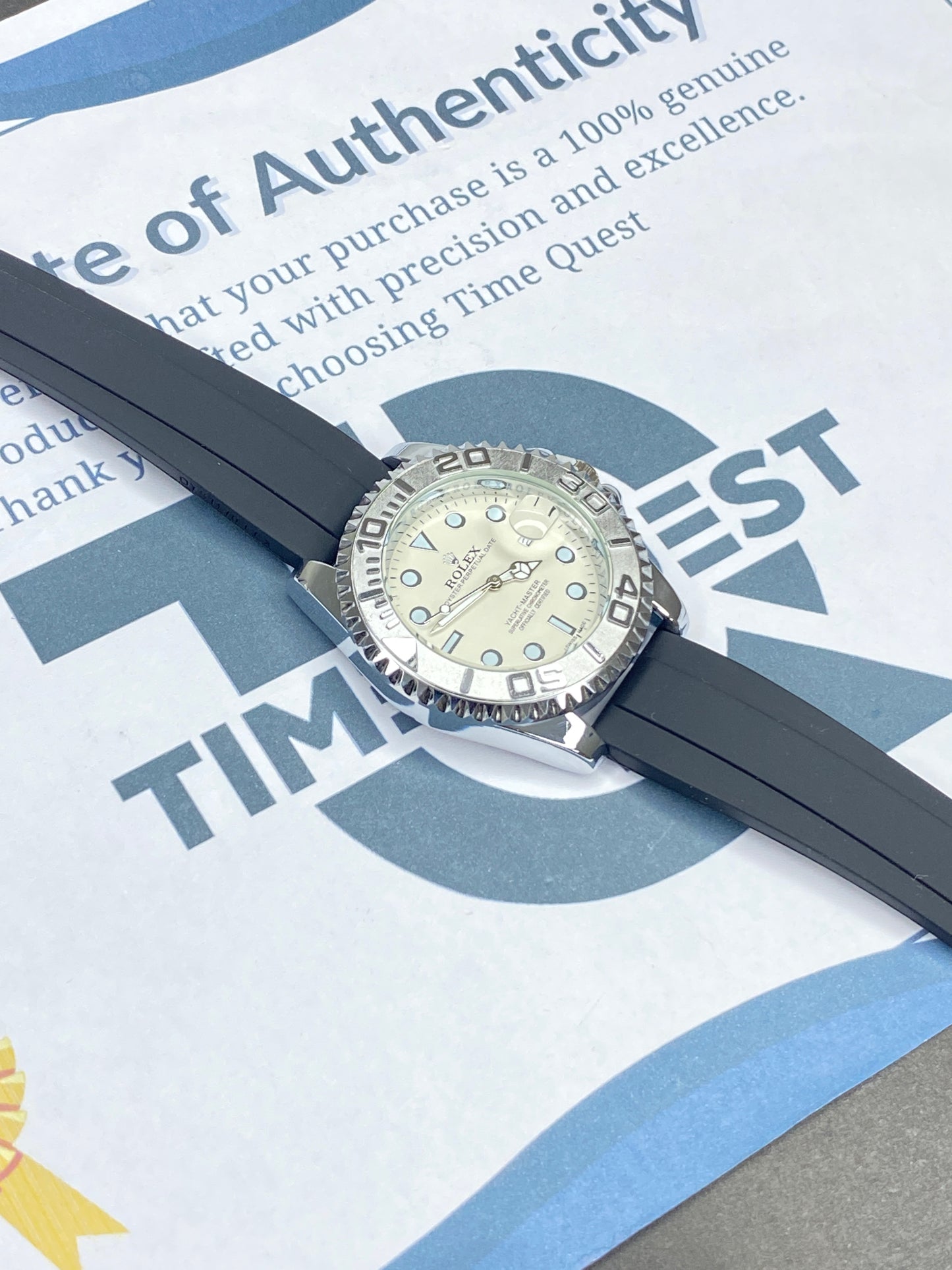 Luxury Yacht Master Oyster Rubber Straps Watch With Master Lock