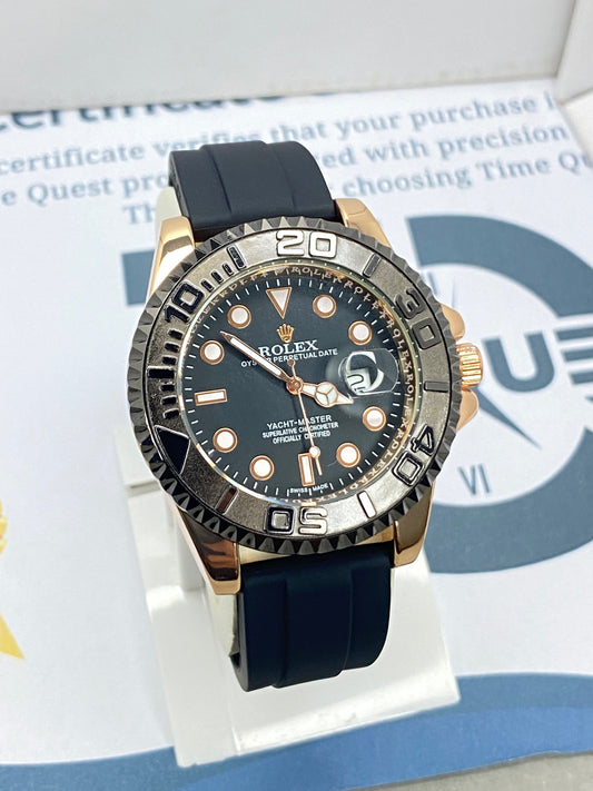 Luxury Yacht Master Oyster Rubber Straps Watch With Master Lock