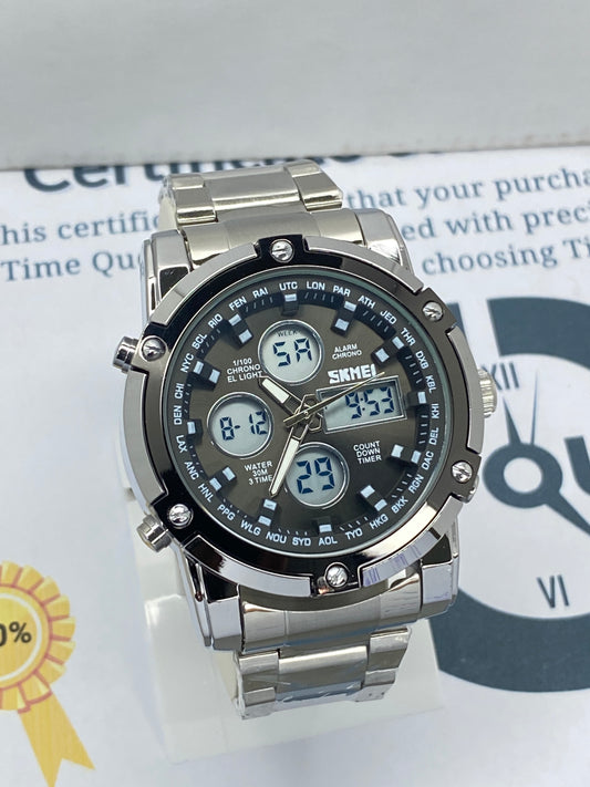 SKMEI 1389 Dual Display (Analog & Digital) Chain Watch For Men