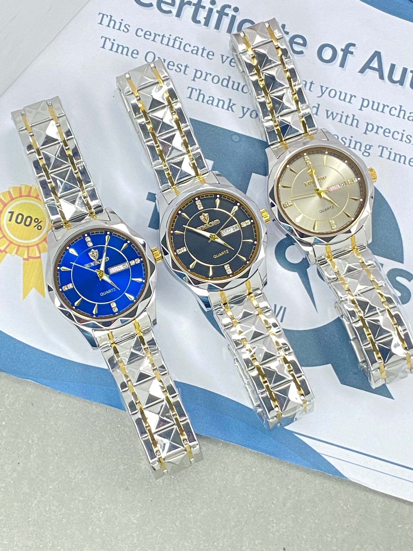 BINBOND Analog Luxury Chain Watch For Men with Date & Day Display