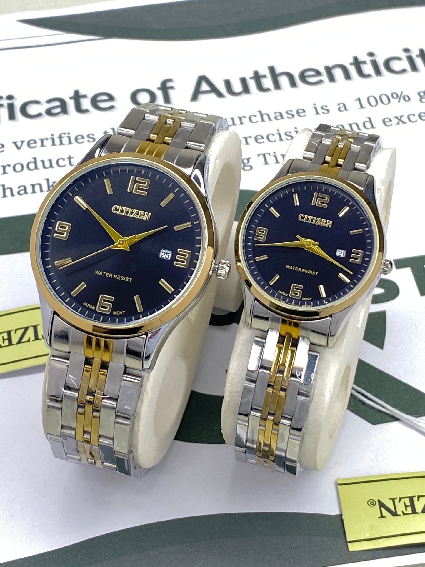 CITIZEN Analog Quartz Movement Couple Watches With Date Display - A Perfect Couple Gift