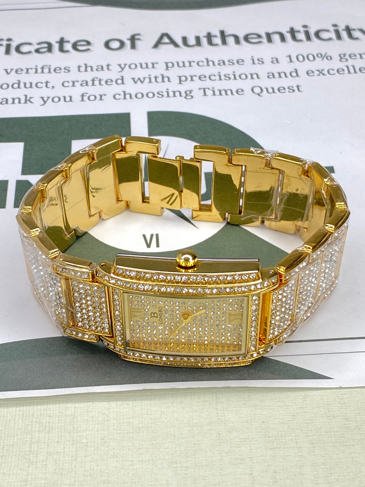 Premium Iced Out Longbo Stainless Steel Chain Watch For Men