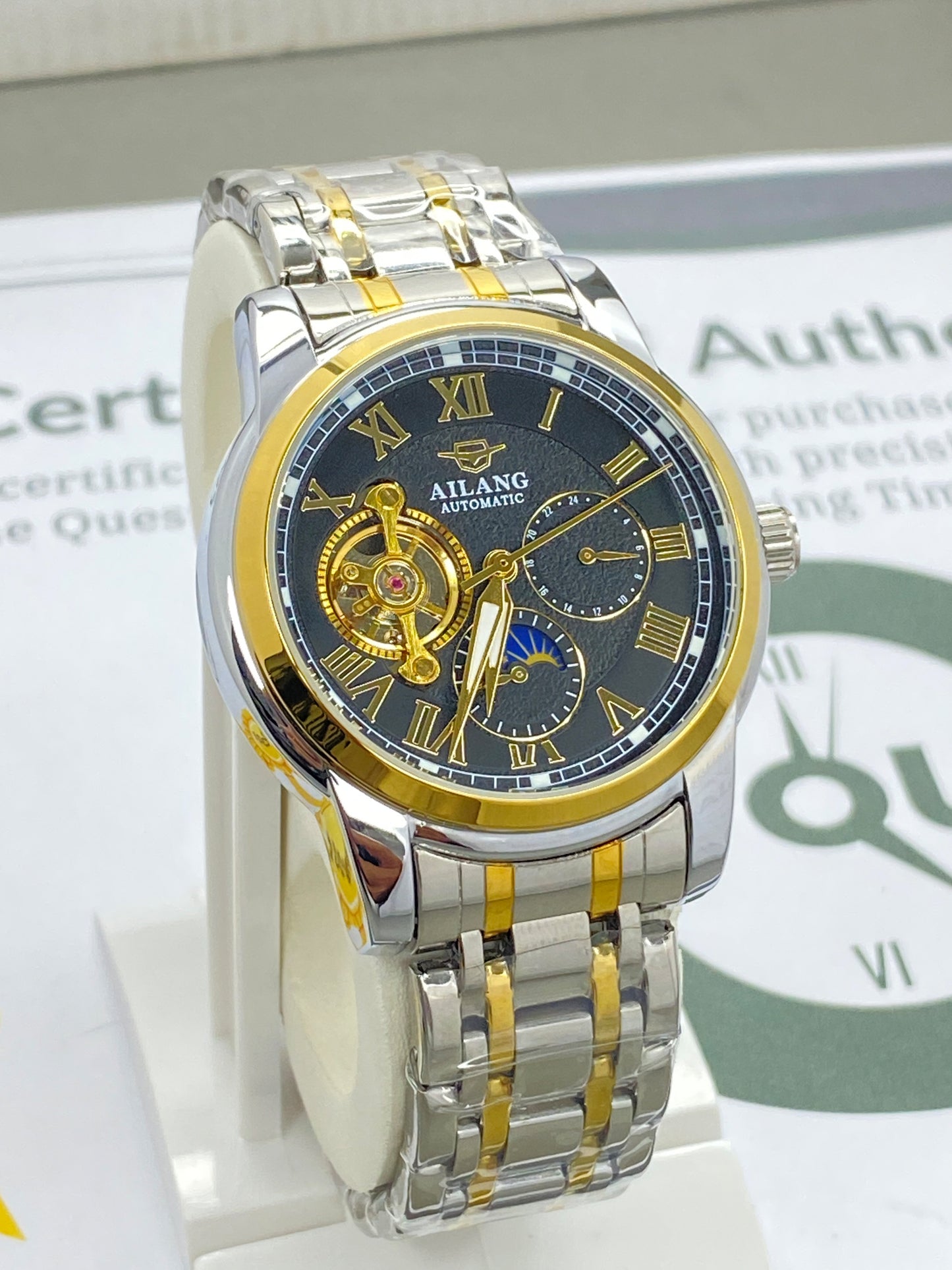 AILANG Automatic Mechanical Movement Premium Stainless Steel Chain Watch for Men