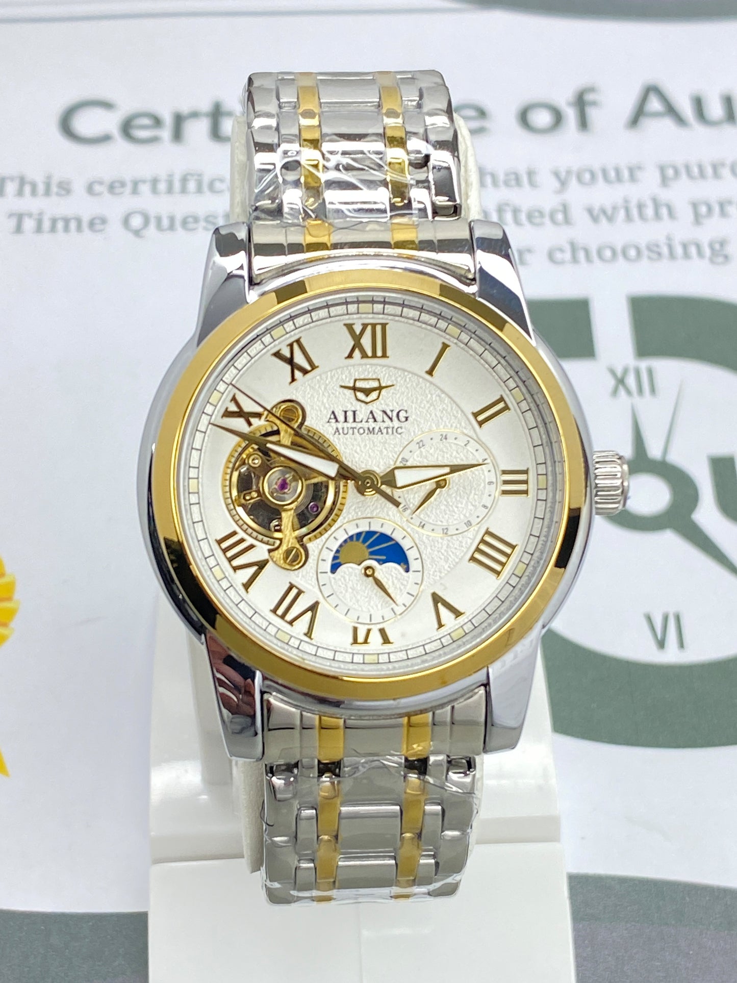 AILANG Automatic Mechanical Movement Premium Stainless Steel Chain Watch for Men