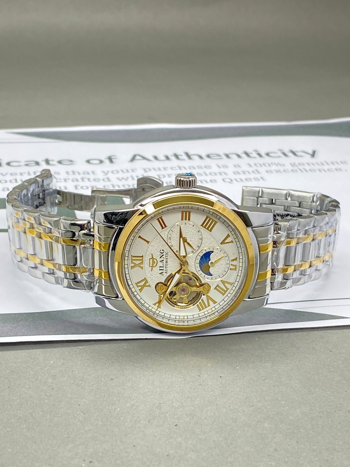AILANG Automatic Mechanical Movement Premium Stainless Steel Chain Watch for Men