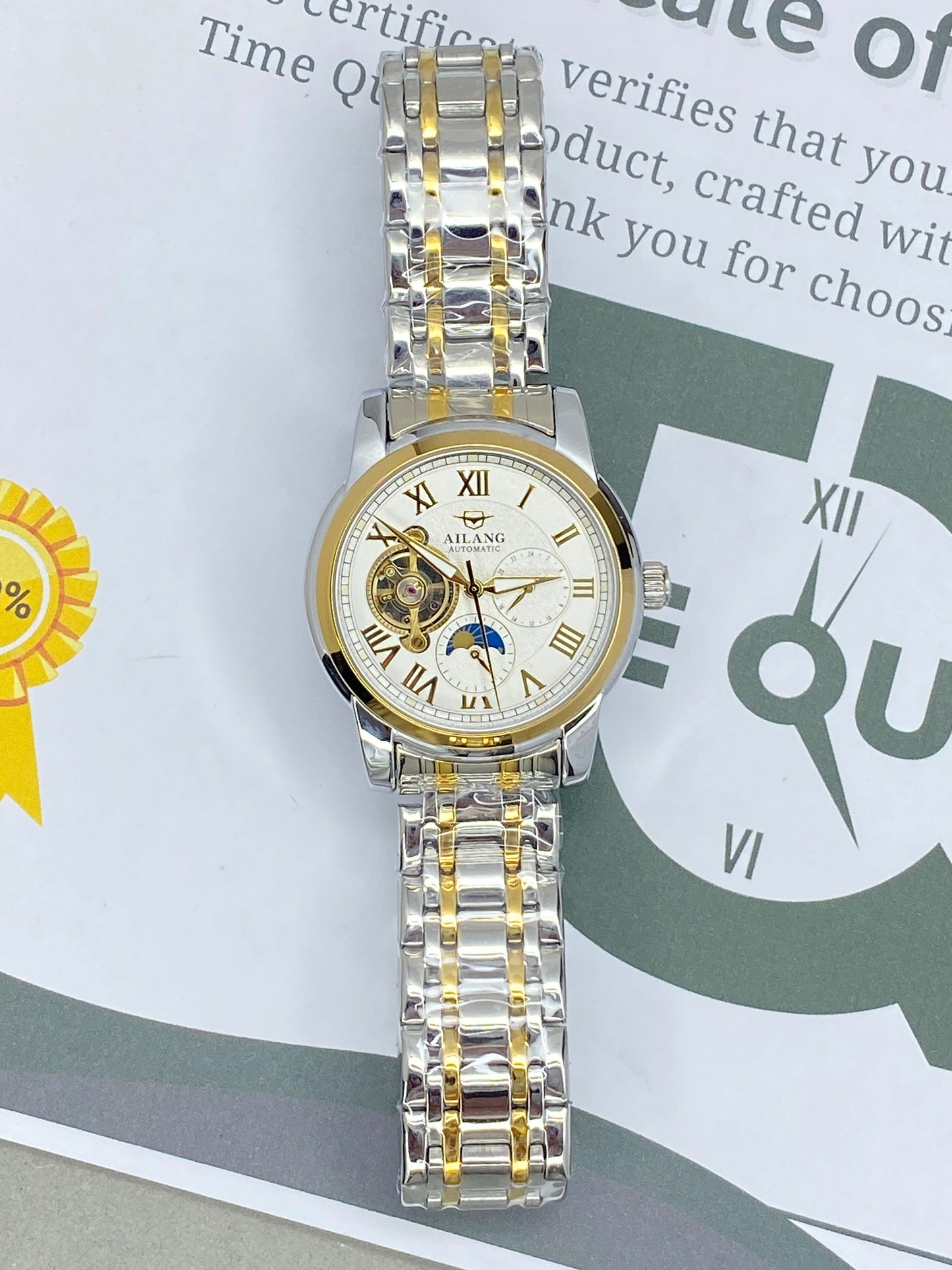 AILANG Automatic Mechanical Movement Premium Stainless Steel Chain Watch for Men