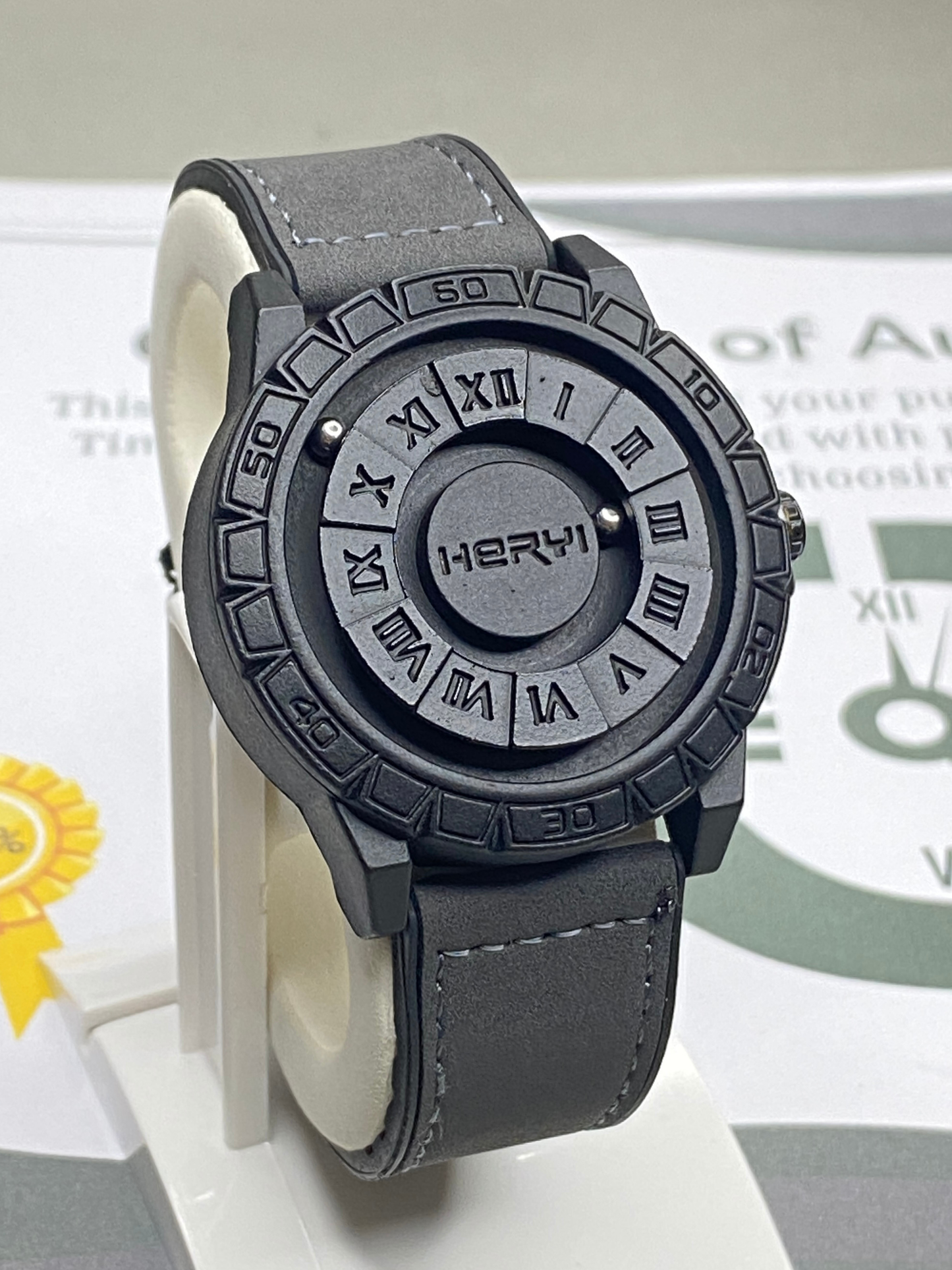 HERYI Revolutionary Bearing Watch With Metallic Dial Magnetic Lock & Silicone Straps