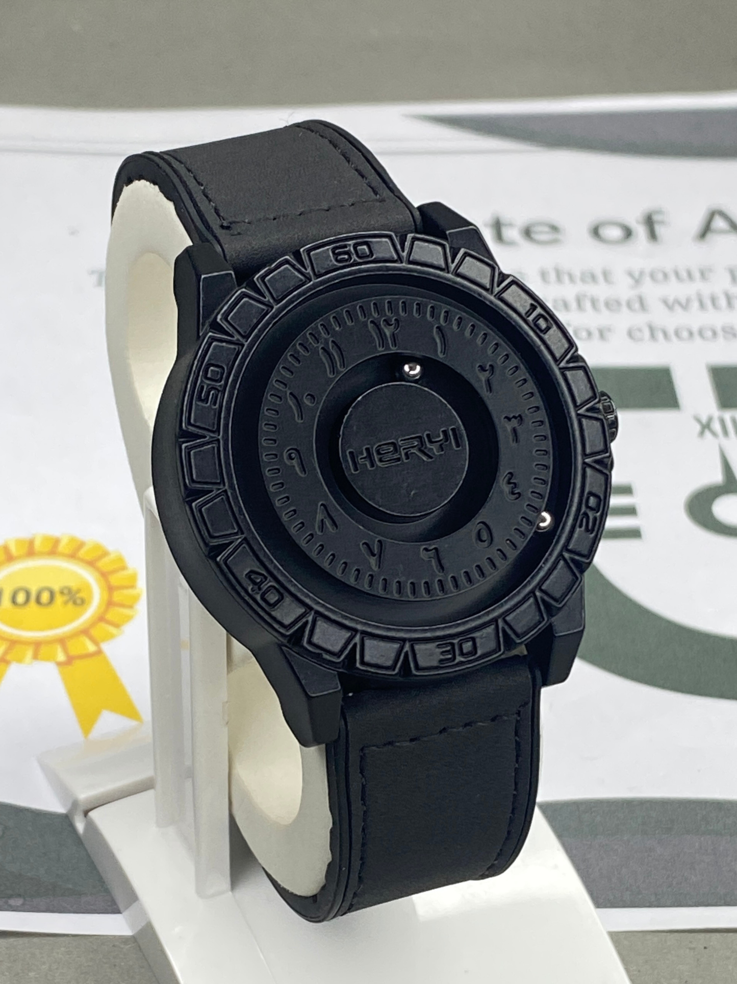 HERYI Revolutionary Bearing Watch With Metallic Dial Magnetic Lock & Silicone Straps