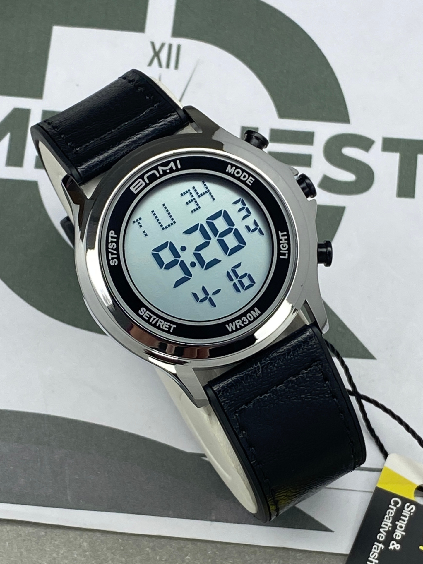 BNMI Digital Display Round Dial Multi-Functional Straps Watch For Men