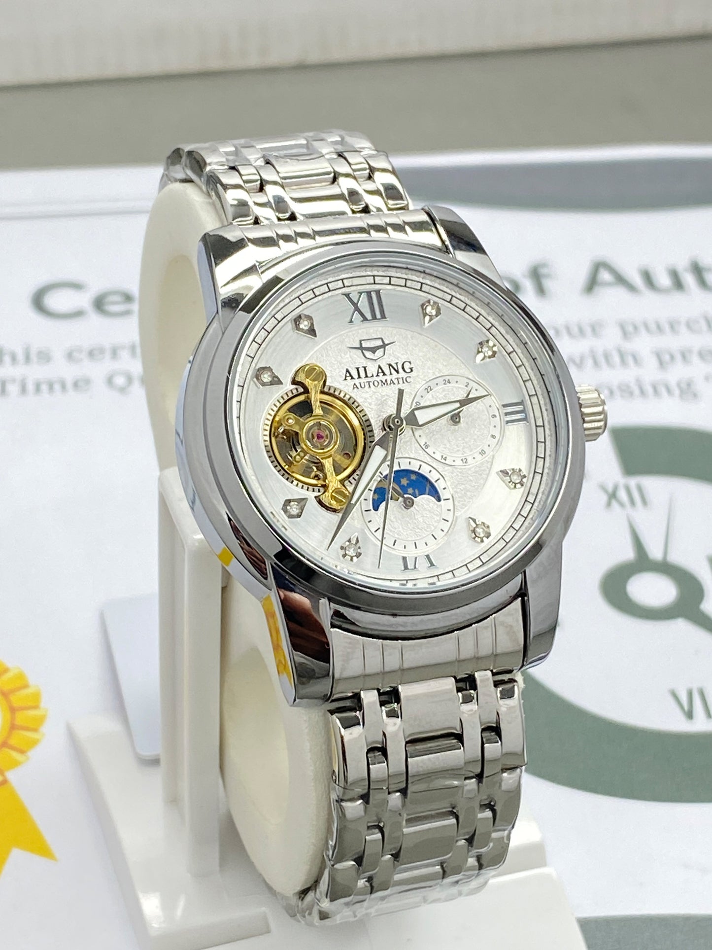 AILANG Automatic Mechanical Movement Premium Stainless Steel Chain Watch for Men