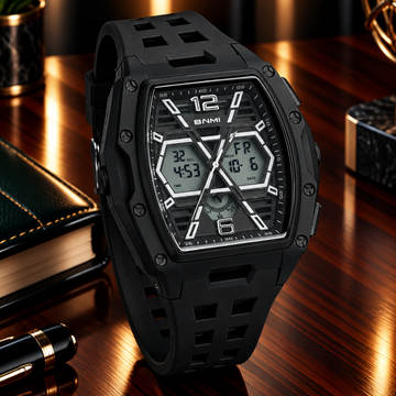 BNMI-5009G Curvex Shape Dial Digital Display Sports Watch For Men