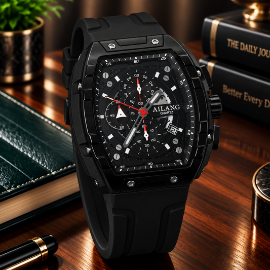 AILANG Premium Chronograph Analog Quartz Watch for Men with Comfortable Silicone Band