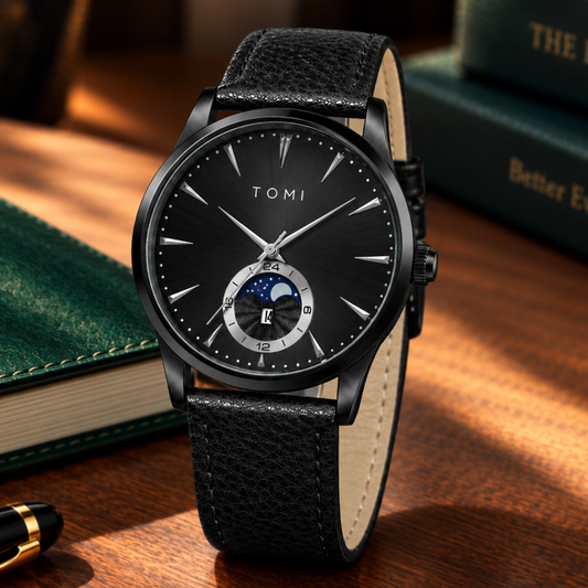 TOMI T-024 Round Dial Analog Quartz Movement Straps Watch With Magnetic Lock & Date Display