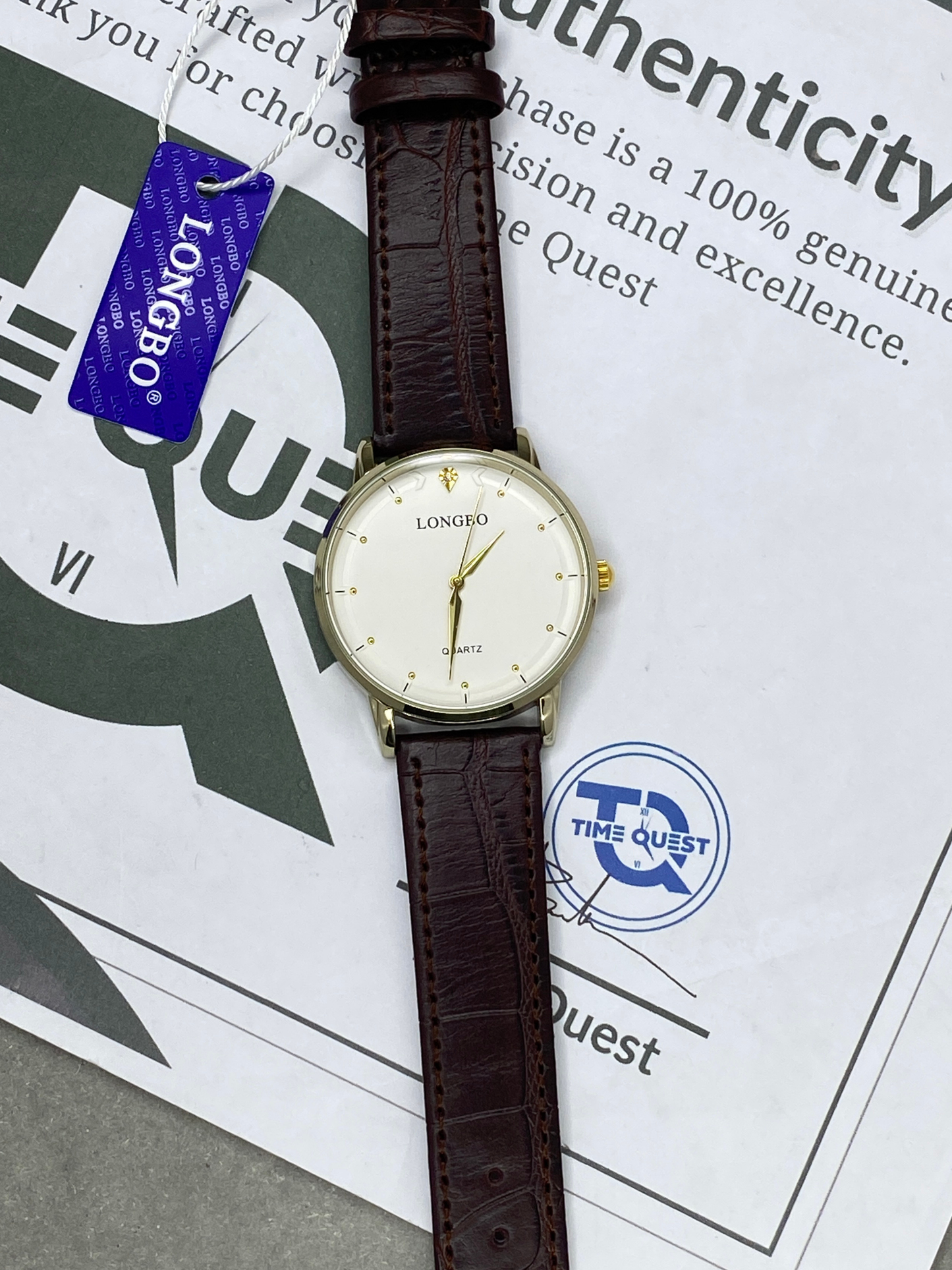 Longbo Analog Quartz Round Dial Stainless Steel Case Straps Watch For Men