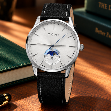 TOMI T-024 Round Dial Analog Quartz Movement Straps Watch With Magnetic Lock & Date Display