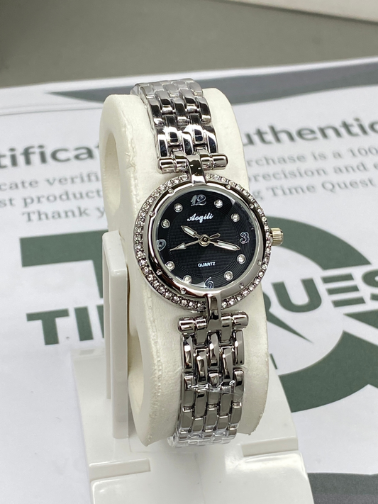 AOQILI Round Dial Luxury Stainless Steel Ladies Watch