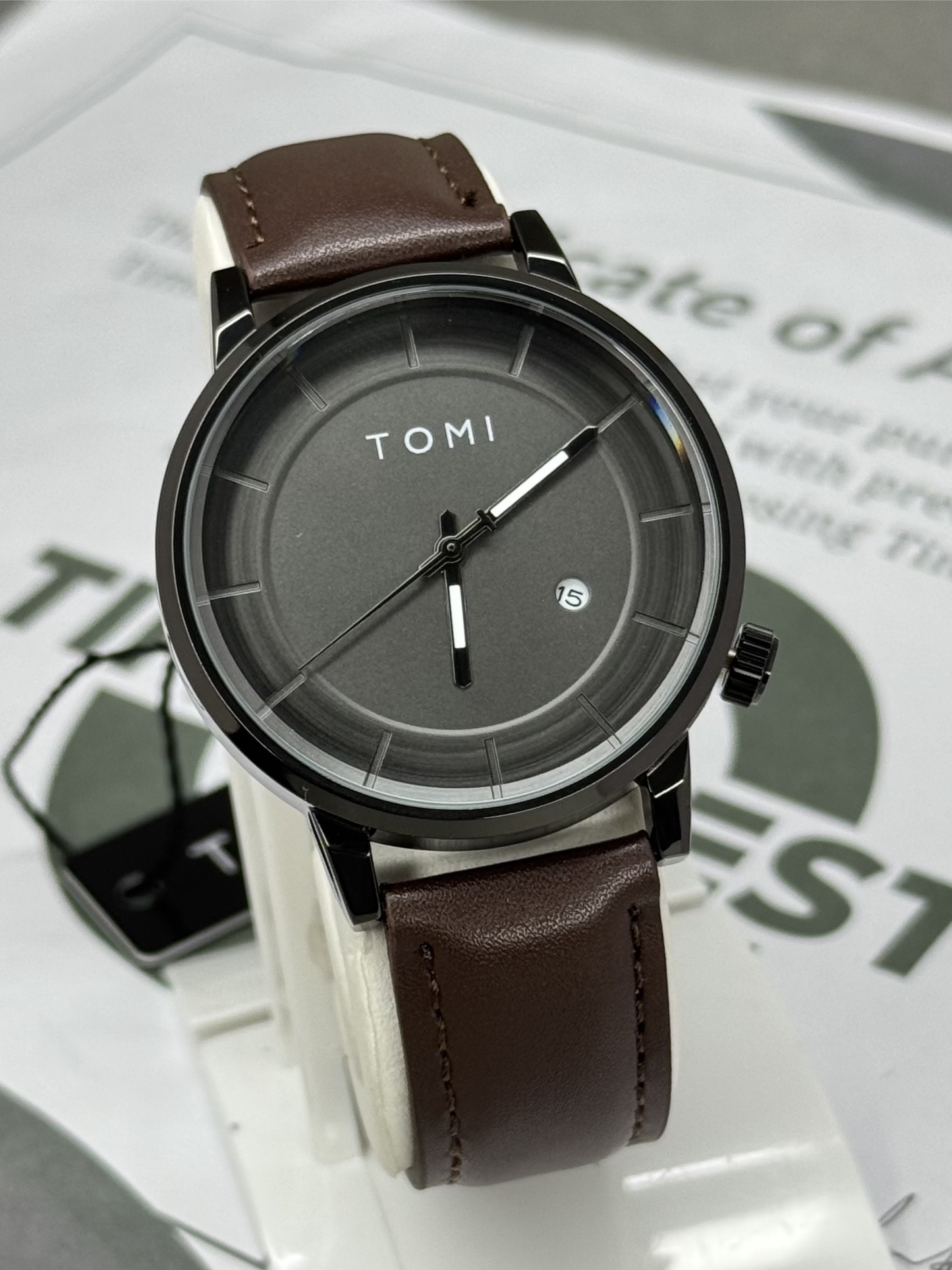 TOMI T-101 Analog Quartz Movement Straps Watch With Date Display For Men
