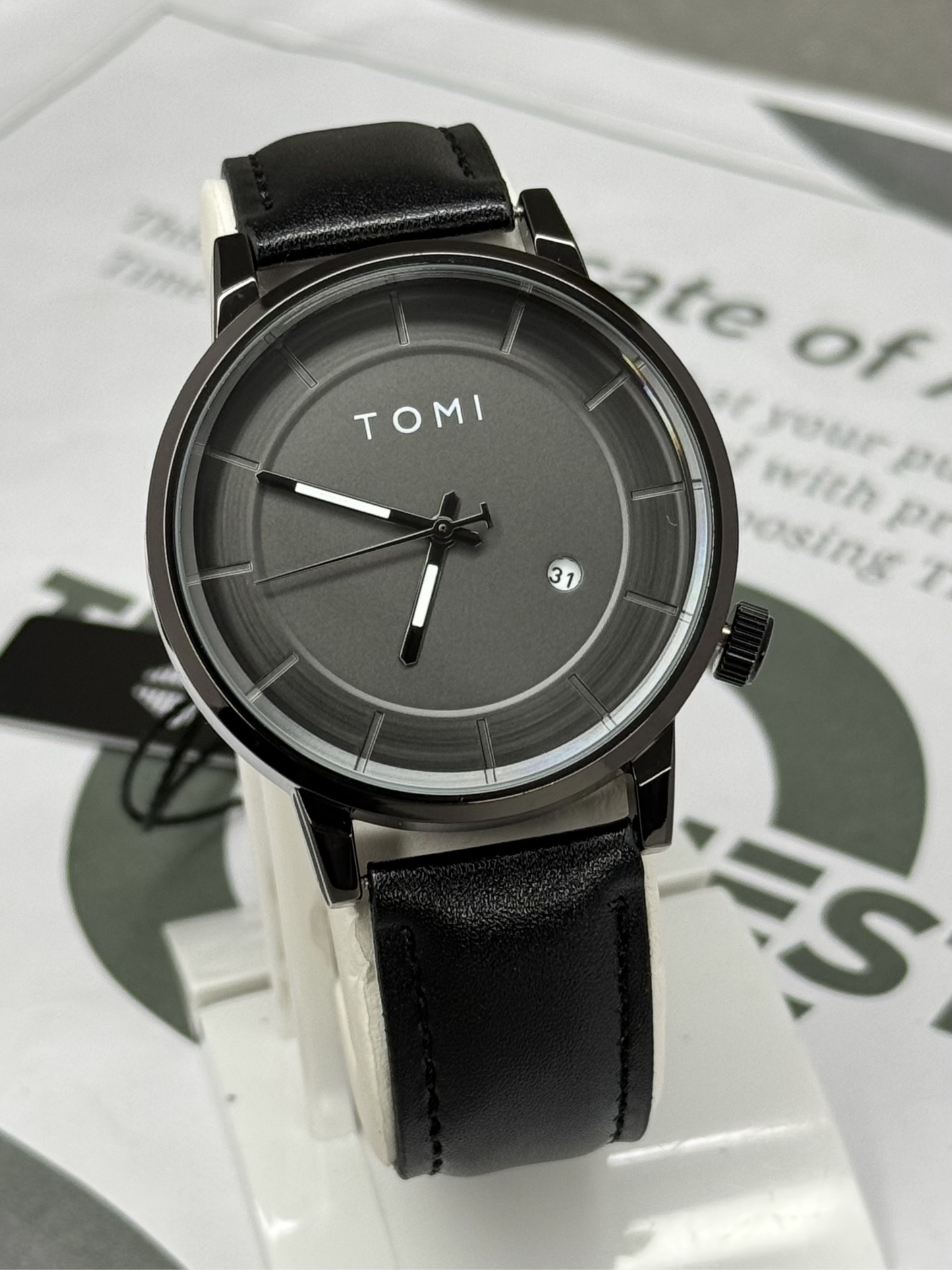 TOMI T-101 Analog Quartz Movement Straps Watch With Date Display For Men