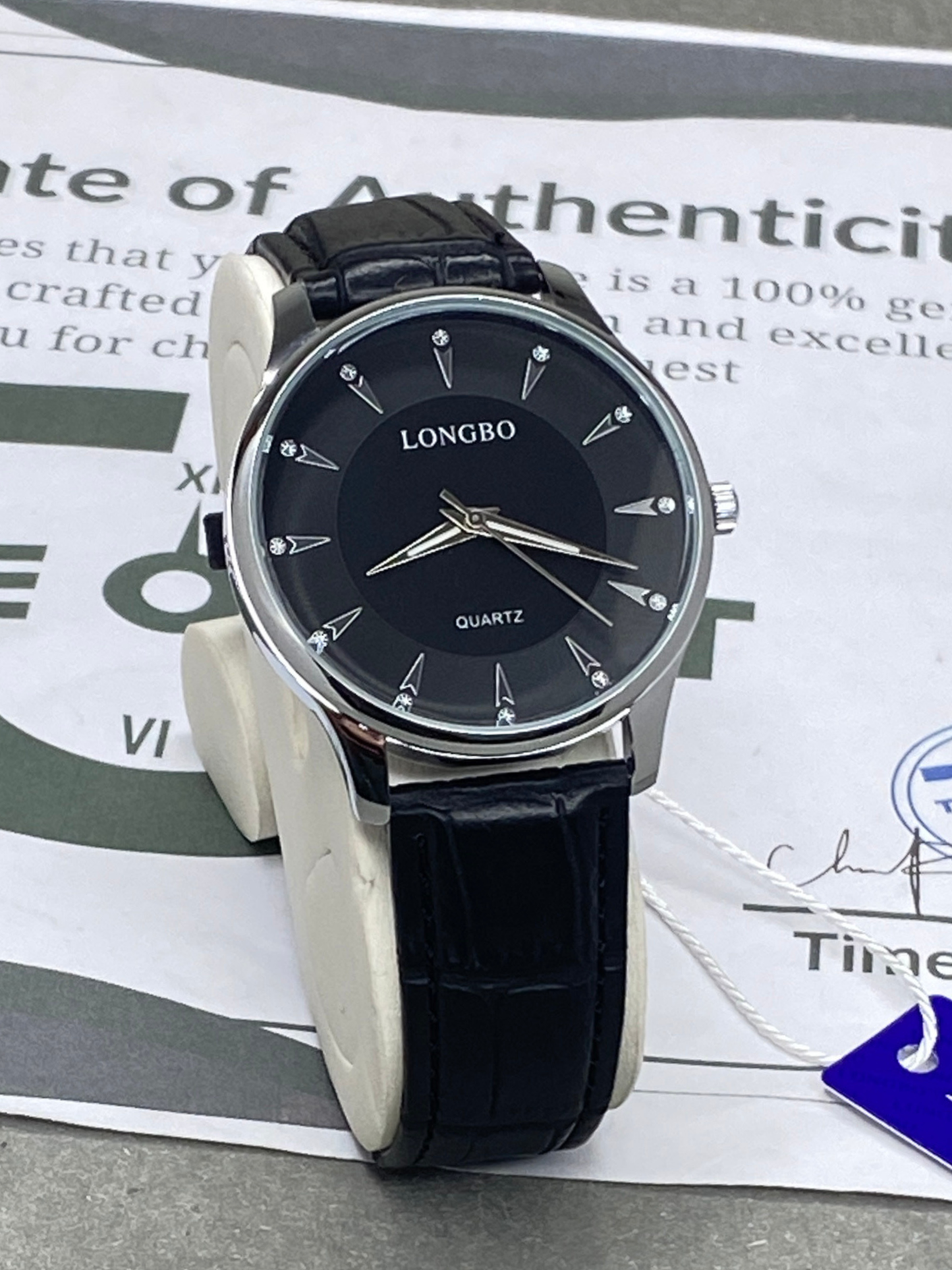 Longbo Round Dial Analog Quartz Straps Watch For Men
