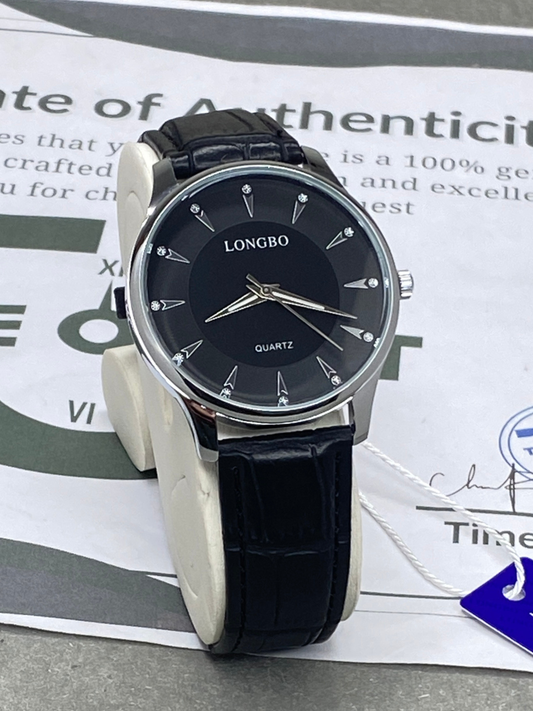 Longbo Round Dial Analog Quartz Straps Watch For Men