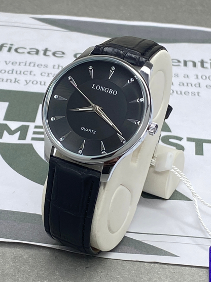 Longbo Round Dial Analog Quartz Straps Watch For Men