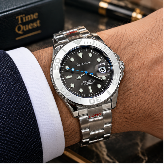 Rolantise Luxury Automatic Mechanical Movement Rotatable Bezel Chain Watch