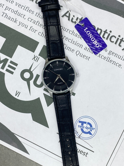 Longbo Round Dial Analog Quartz Straps Watch For Men
